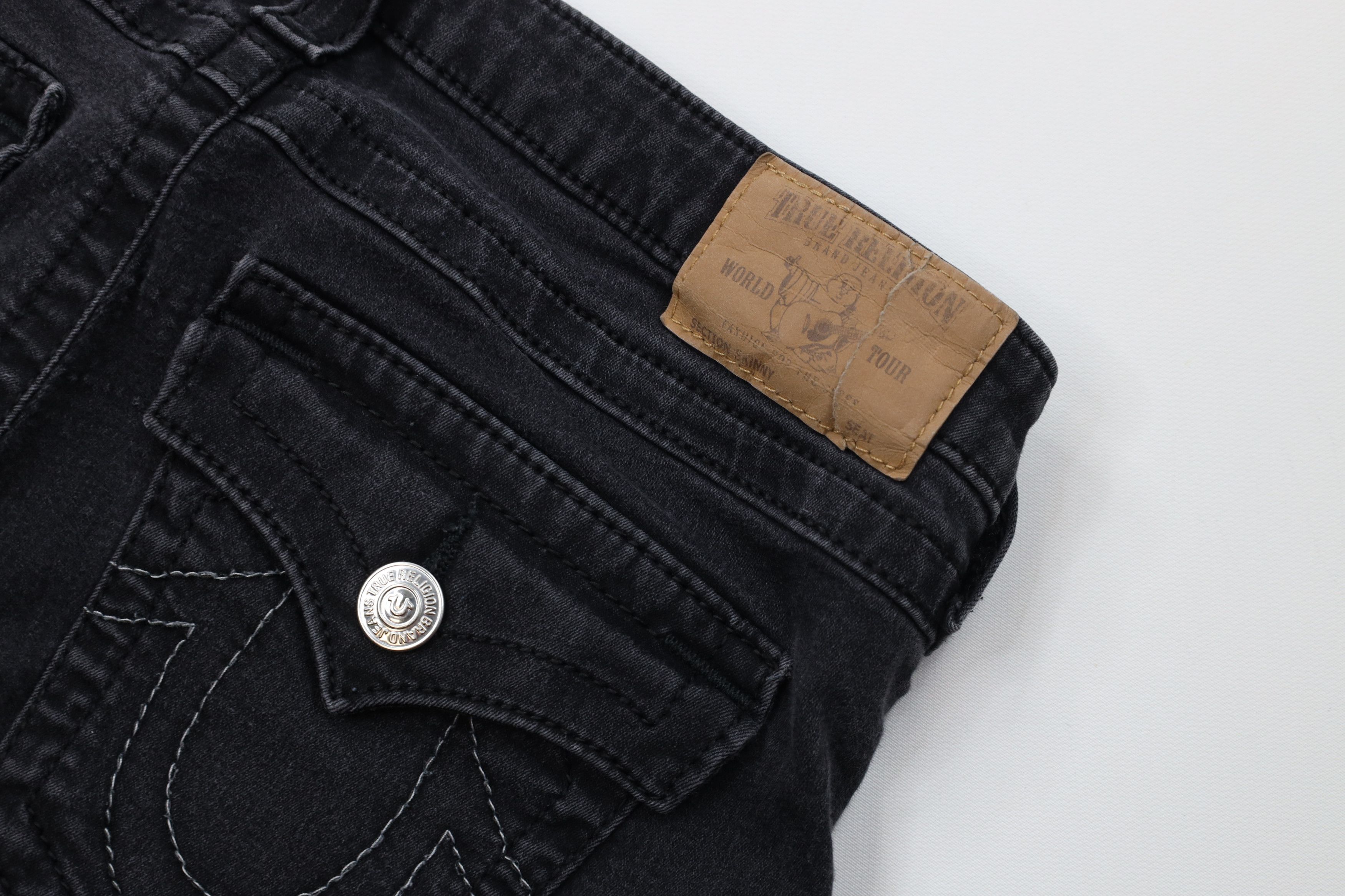 True Religion True Religion Stretch Skinny Leg Flap Denim Jeans Black Size 32" / US 10 / IT 46 - 14 Thumbnail