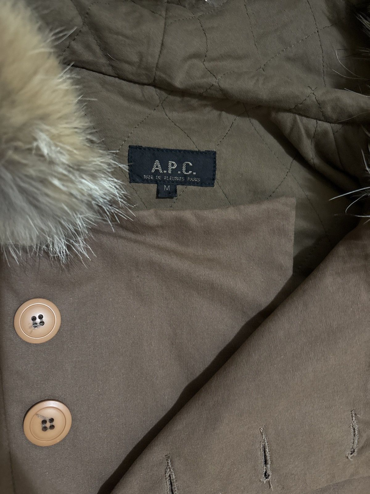 A.P.C. Brown A.P.C Fur Hooded Jacket Size US M / EU 48-50 / 2 - 2 Thumbnail