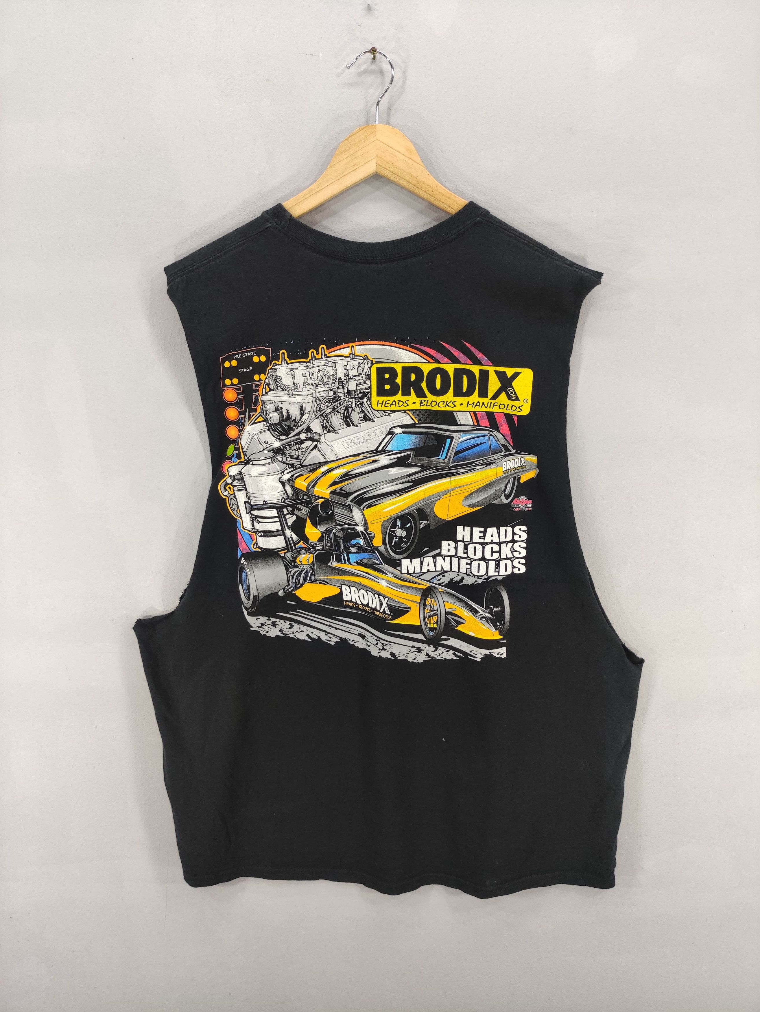 Vintage Vintage Brodix Big Logo Cut Sleeve Distressed Tank Top Size US XL / EU 56 / 4 - 3 Thumbnail