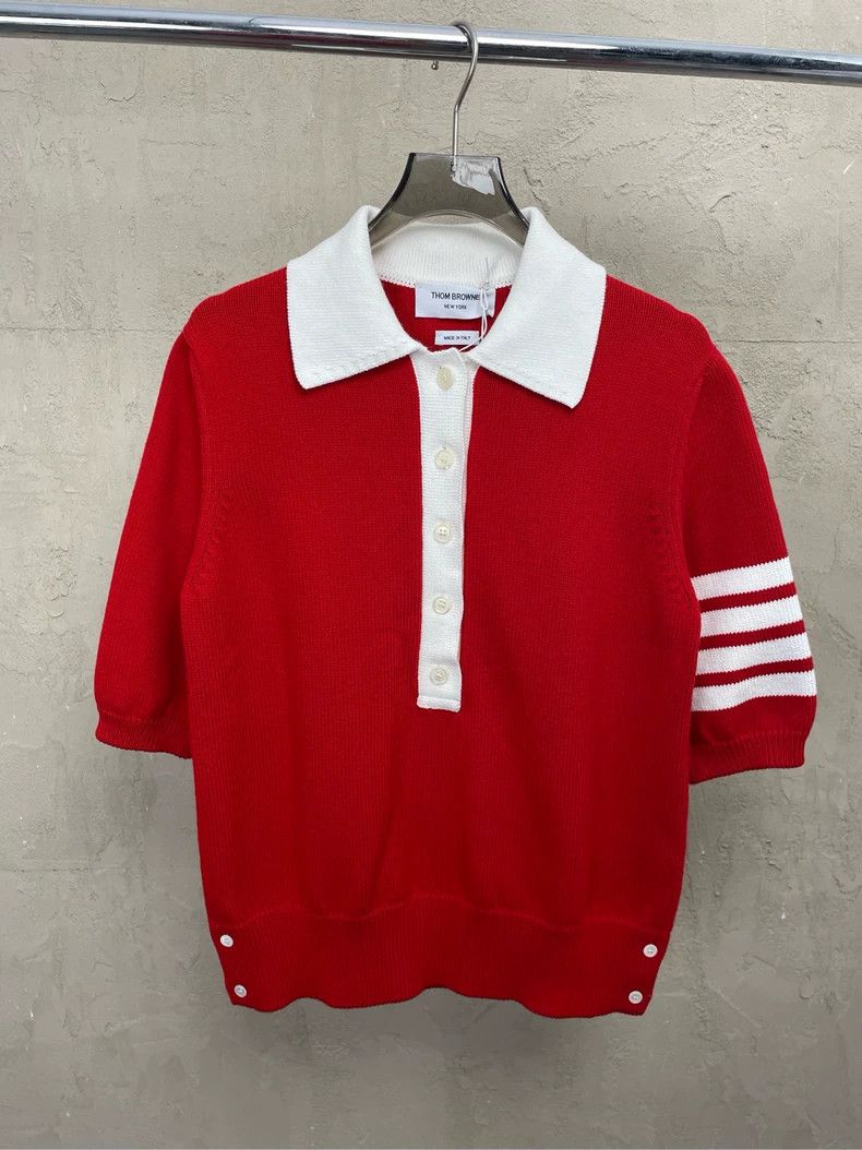 Thom Browne Thom browne Vintage red show puppy four-striped knitted Pol Size S / US 4 / IT 40 - 2 Thumbnail