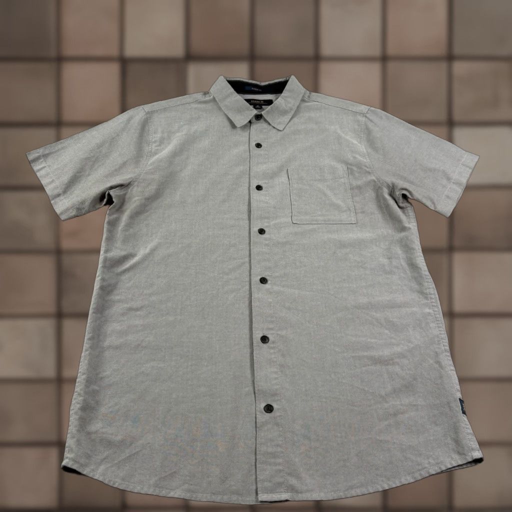 Roark Revival Shirt Mens Medium Gray Well Worn Oxford Classic Fit Camp Shirt in Grey