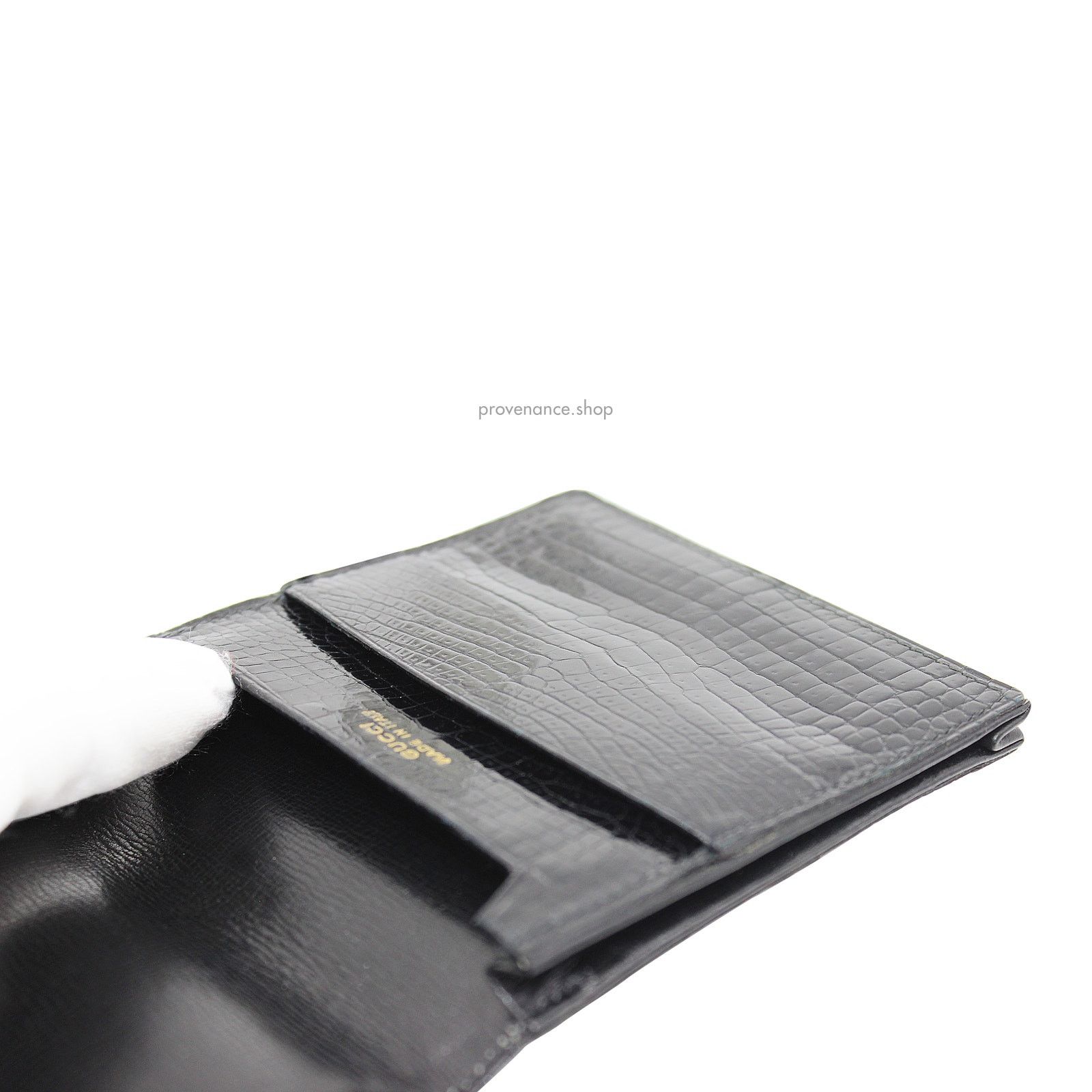 Gucci 🔴 Gucci Cardholder Wallet - Black Crocodile Size ONE SIZE - 6 Thumbnail