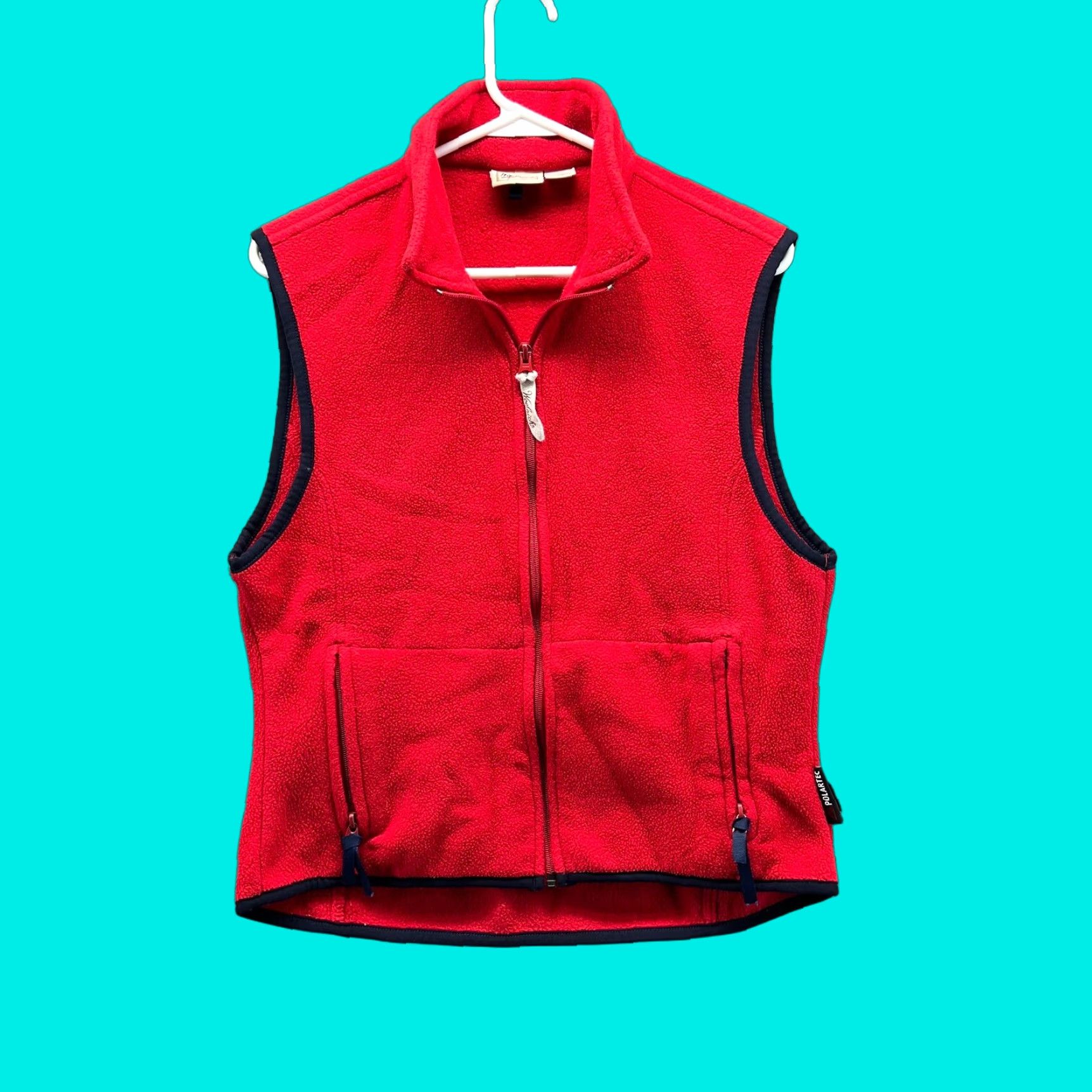 Vintage VINTAGE Woolrich Vest Women Medium Jackets Sleeveless Red Full Zip Fleece Size M / US 6-8 / IT 42-44 - 1 Thumbnail
