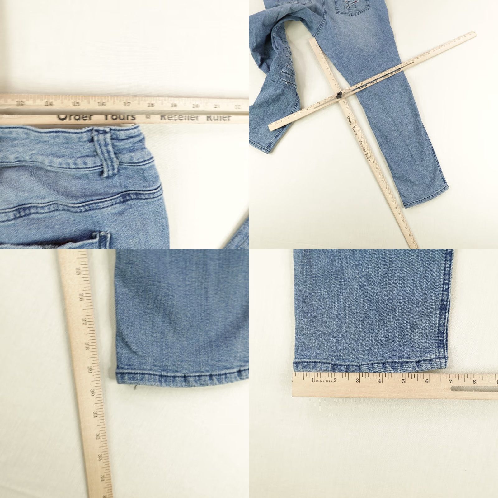 Trippen VINTAGE Tripp NYC Jeans Womens 18 Slim Fit Distressed Denim Goth Punk Cotton Blend Blue 2000s Size 35" - 8 Thumbnail