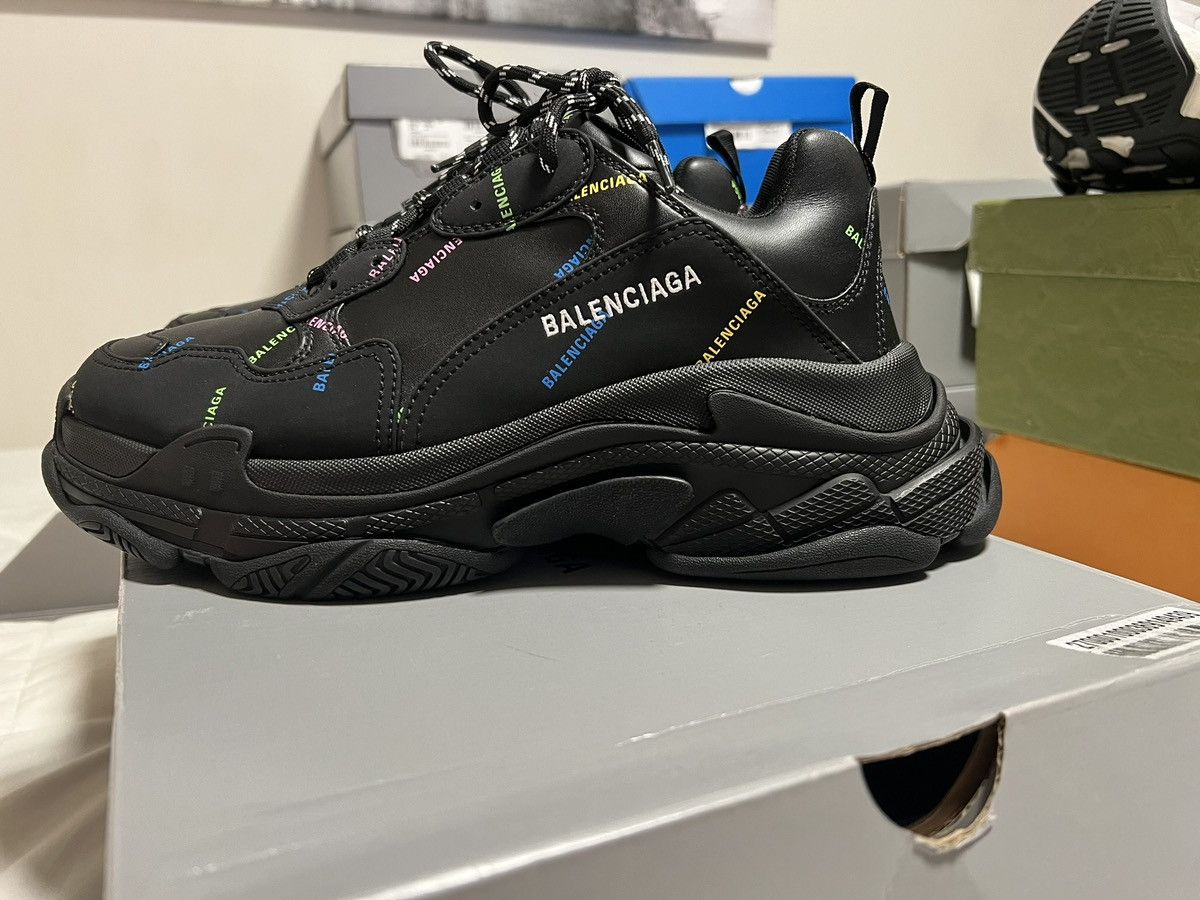 Balenciaga Balenciaga Triple S All Over Black/Multicolor Size US 11 / EU 44 - 2 Thumbnail