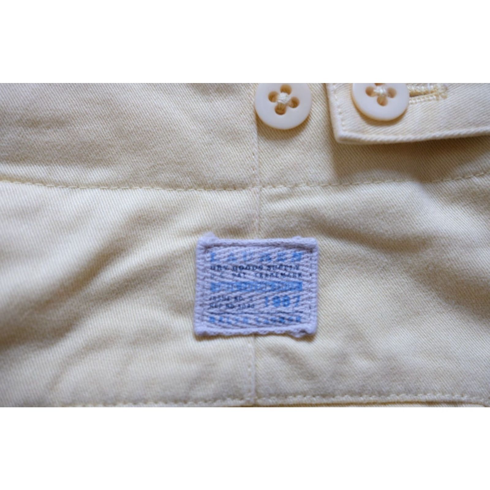 Polo Ralph Lauren VINTAGE Polo Ralph Lauren CHINO Shorts 90s Y2K Yellow 6" 100% Cotton SZ 4 Mens Regular Mid Rise 28" Waist Inseam 6" Slas h Pockets Easy Care Size US S / EU 44-46 / 1 - 4 Thumbnail