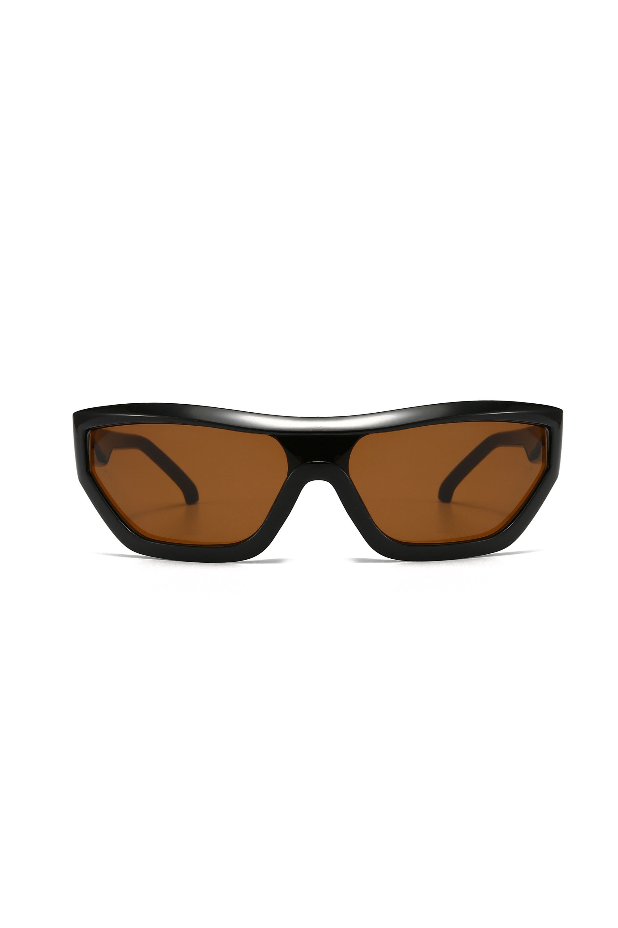 Japanese Brand Y2k Avant Garde Futuristic Rectangle Champagne Sunglasses OS Size ONE SIZE - 2 Thumbnail