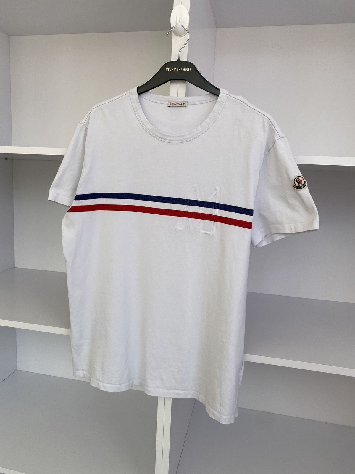 Moncler Vintage Moncler Striped Crew Neck T-Shirt Size US L / EU 52-54 / 3 - 3 Thumbnail