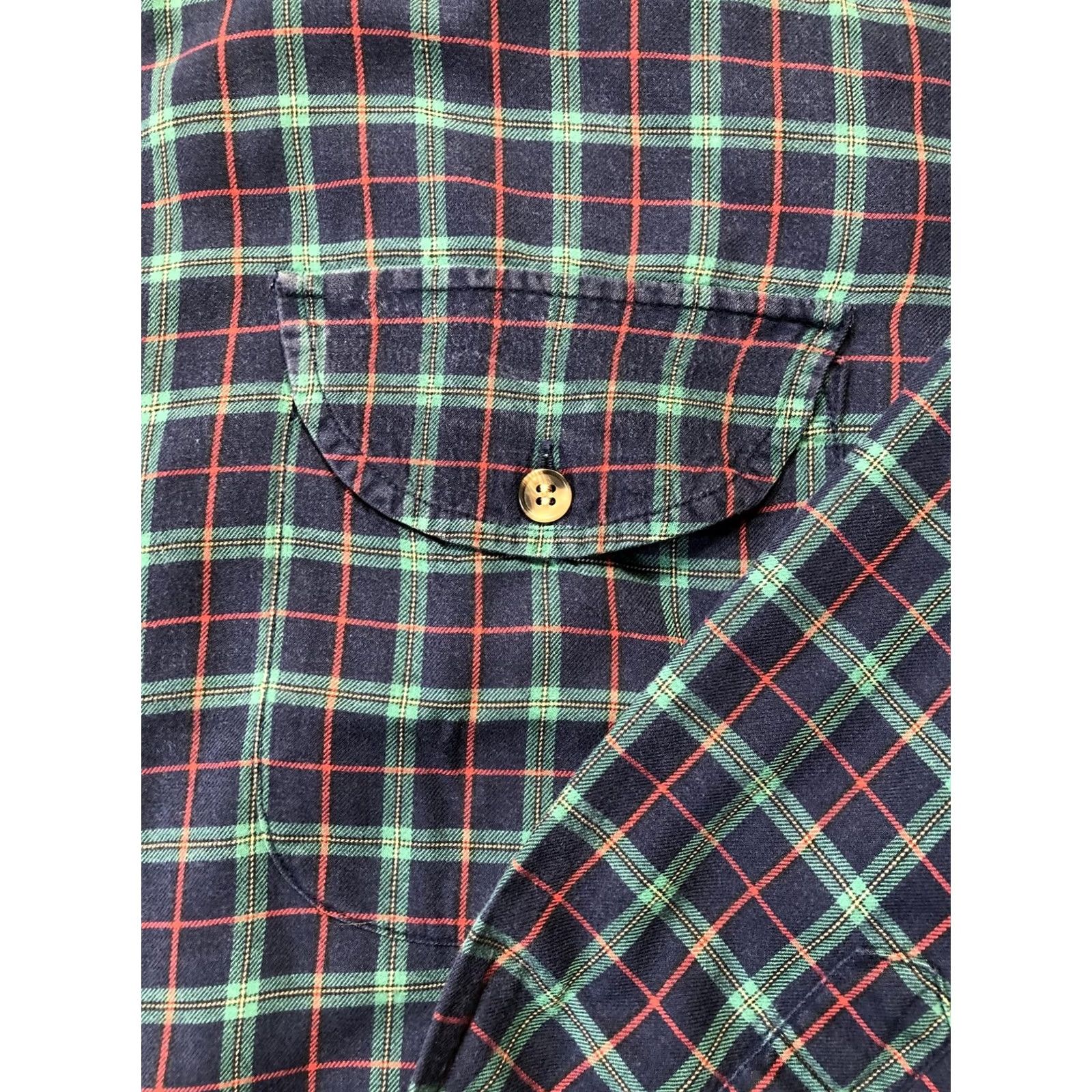 Orvis VINTAGE Orvis Shirt Plaid Flannel Button-Down Long Sleeve Mens Large Blue Green, Cotton Wool, Pocket, 1856, Casual Size US L / EU 52-54 / 3 - 6 Thumbnail
