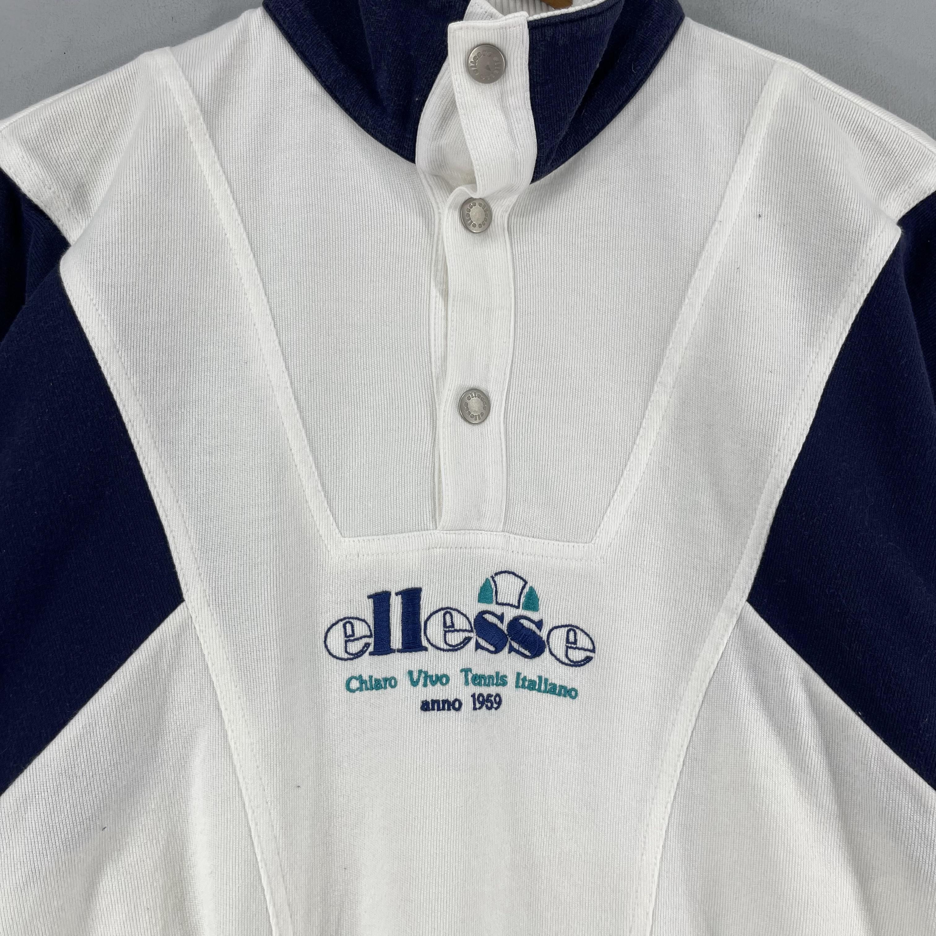 Ellesse × Vintage Vintage 90s ELLESSE Spellout Button Snap Pullover Sweater Size US M / EU 48-50 / 2 - 2 Thumbnail