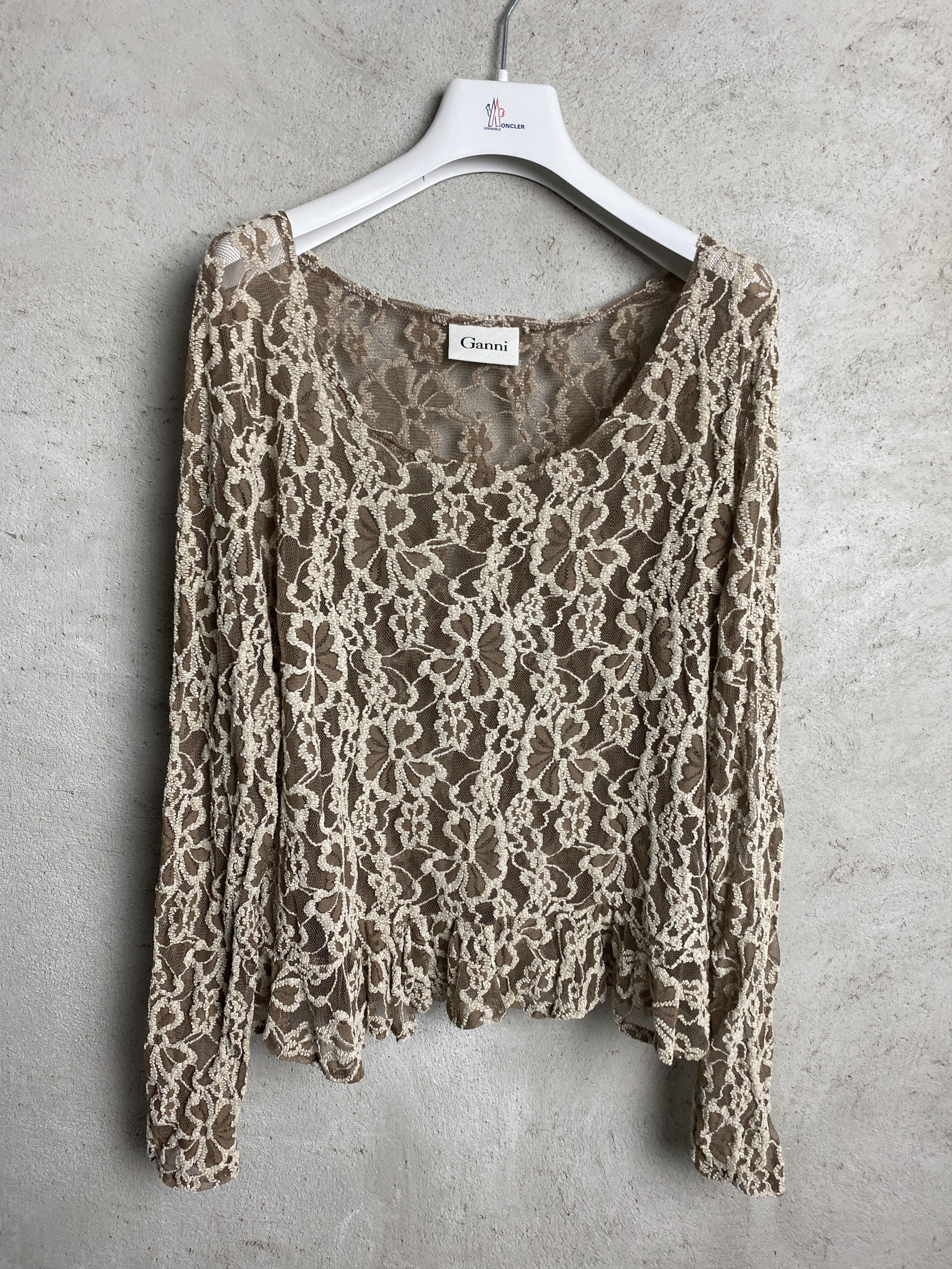 Ganni Ganni Pin up Lace long sleeve mesh Size XL / US 12-14 / IT 48-50 - 1 Thumbnail