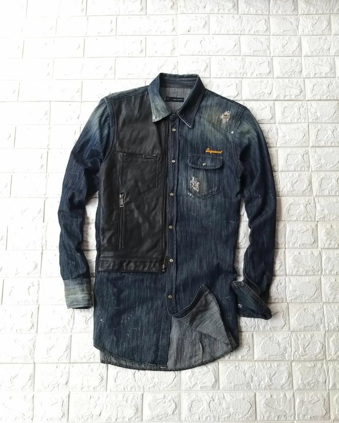 DSQUARED2 mix Leather Jacket
