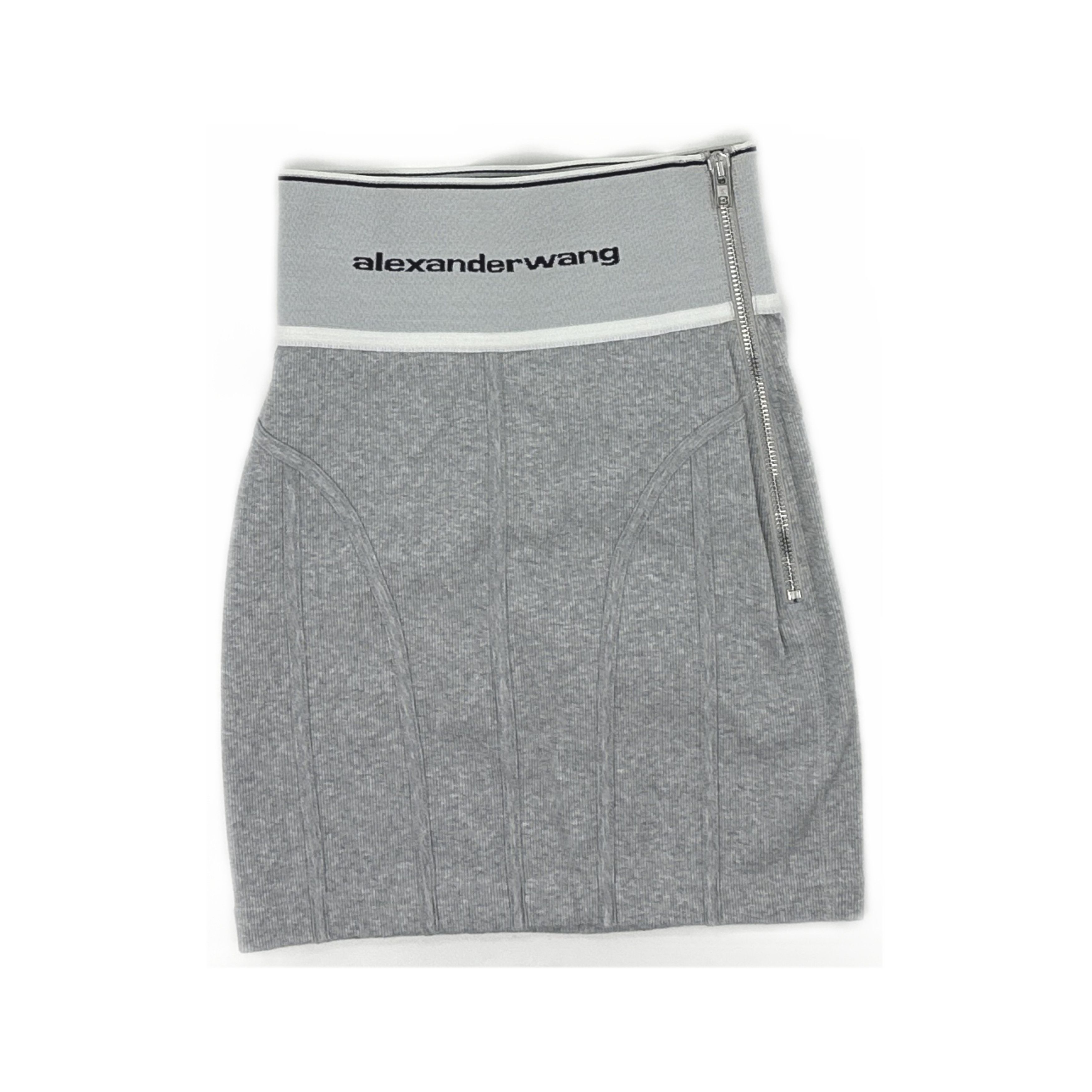 Alexander Wang Alexander Wang Ribbed Logo Mini Skirt XS Size 26" / US 2 / IT 38 - 1 Thumbnail