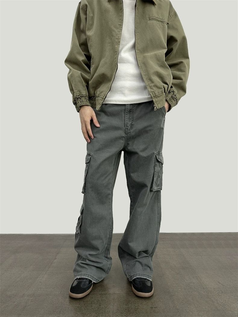 washed faded baggy military cargo pants