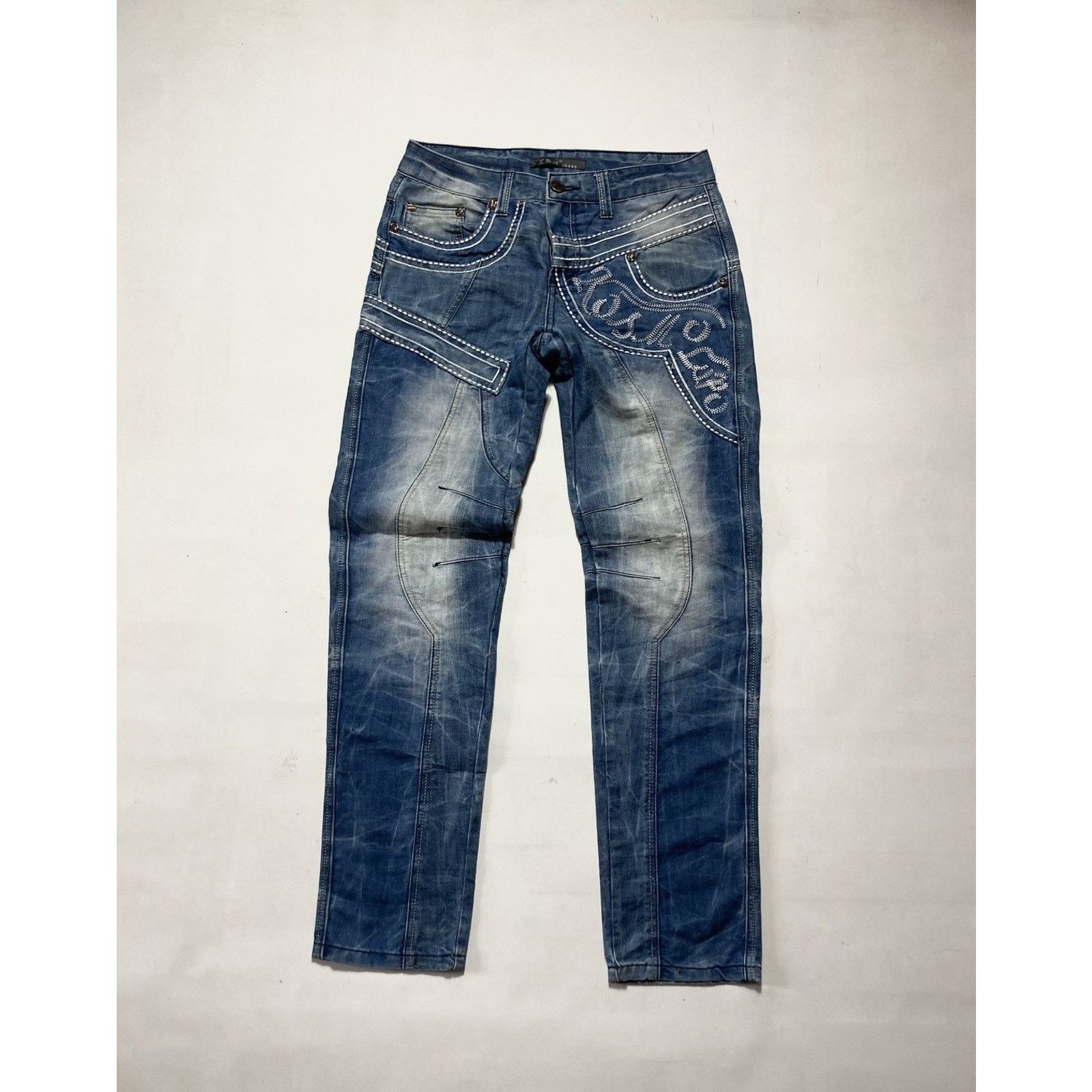 Japanese Brand × Vintage Y2K Vintage Kosmo Lupo Embroidered Logo Jeans Size US 31 - 1 Thumbnail