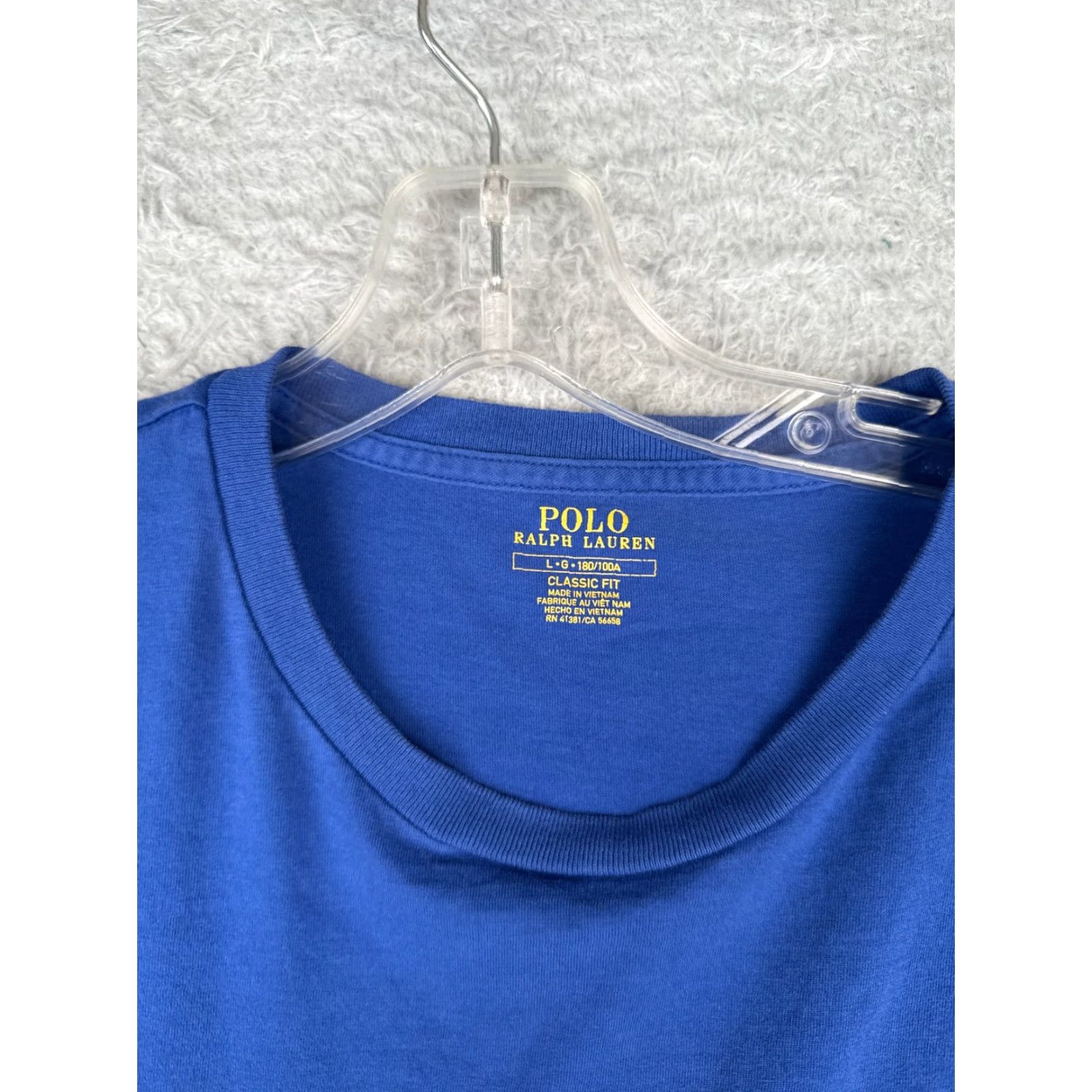 Ralph Lauren Ralph Lauren Classic Fit Crew Neck Shirt Adult Large Blue Slim Cotton Short Sleeve Mens Size US L / EU 52-54 / 3 - 7 Thumbnail