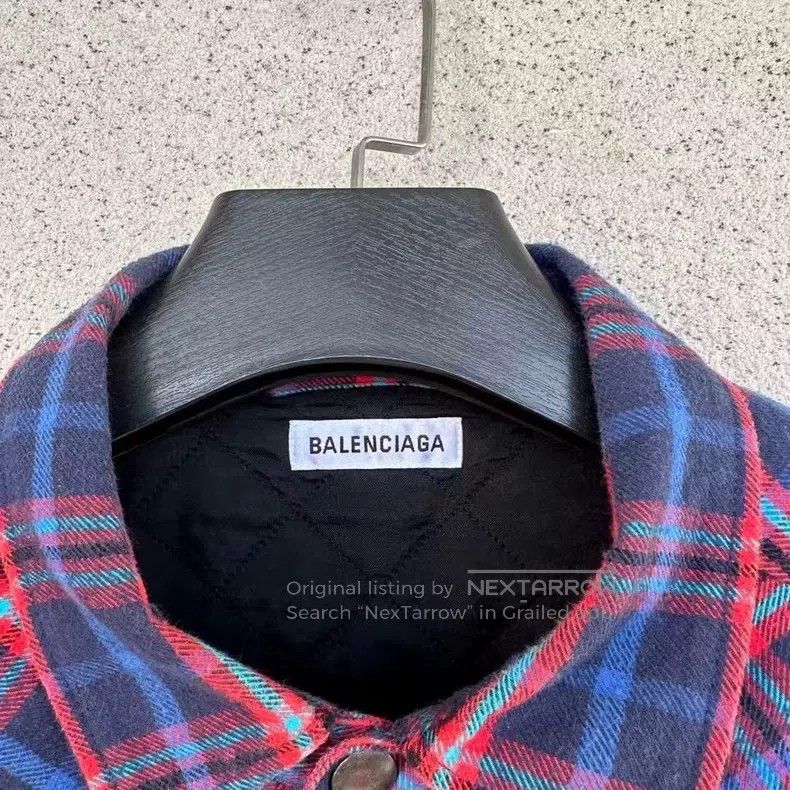 Balenciaga Balenciaga Oversized Plaid Cotton Jacket Size XS / US 0-2 / IT 36-38 - 3 Thumbnail