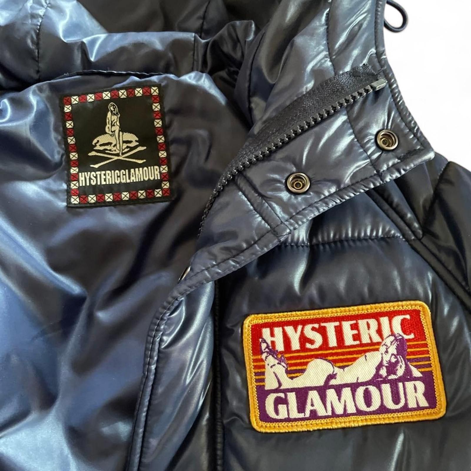 Hysteric Glamour Hysteric Glamour - Navy Blue Puffer Jacket Hood Red Stripe Size US S / EU 44-46 / 1 - 6 Thumbnail