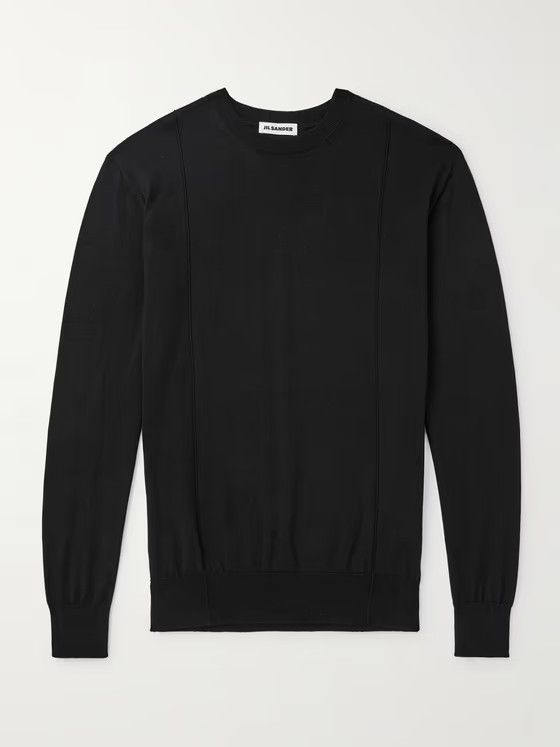 Jil Sander o1y1124 Cotton Long Sleeves Sweater in Black Size US S / EU 44-46 / 1 - 1 Thumbnail