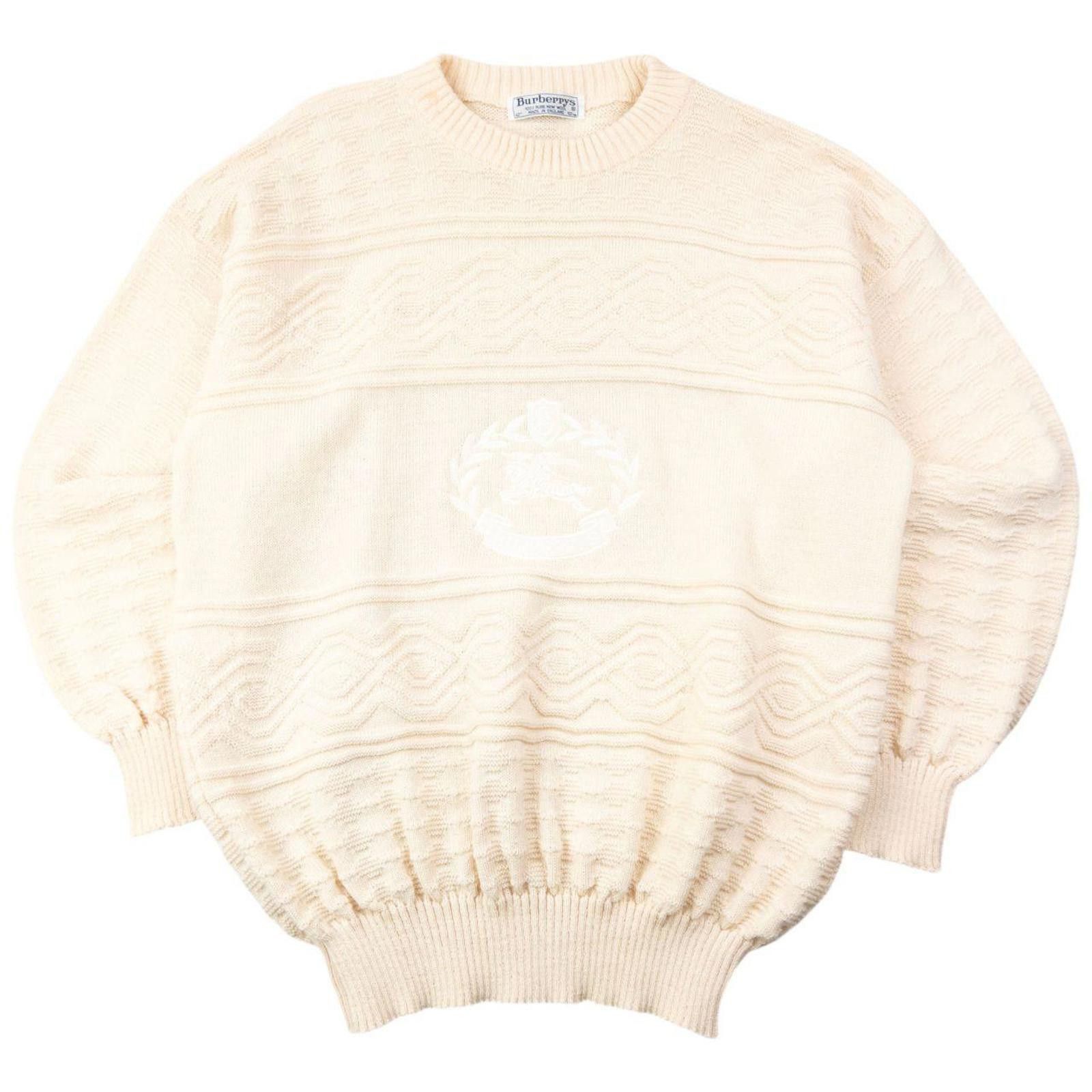Burberry Vintage 90s Burberry Embroidered Wool Knit Jumper Size L Size US L / EU 52-54 / 3 - 1 Thumbnail