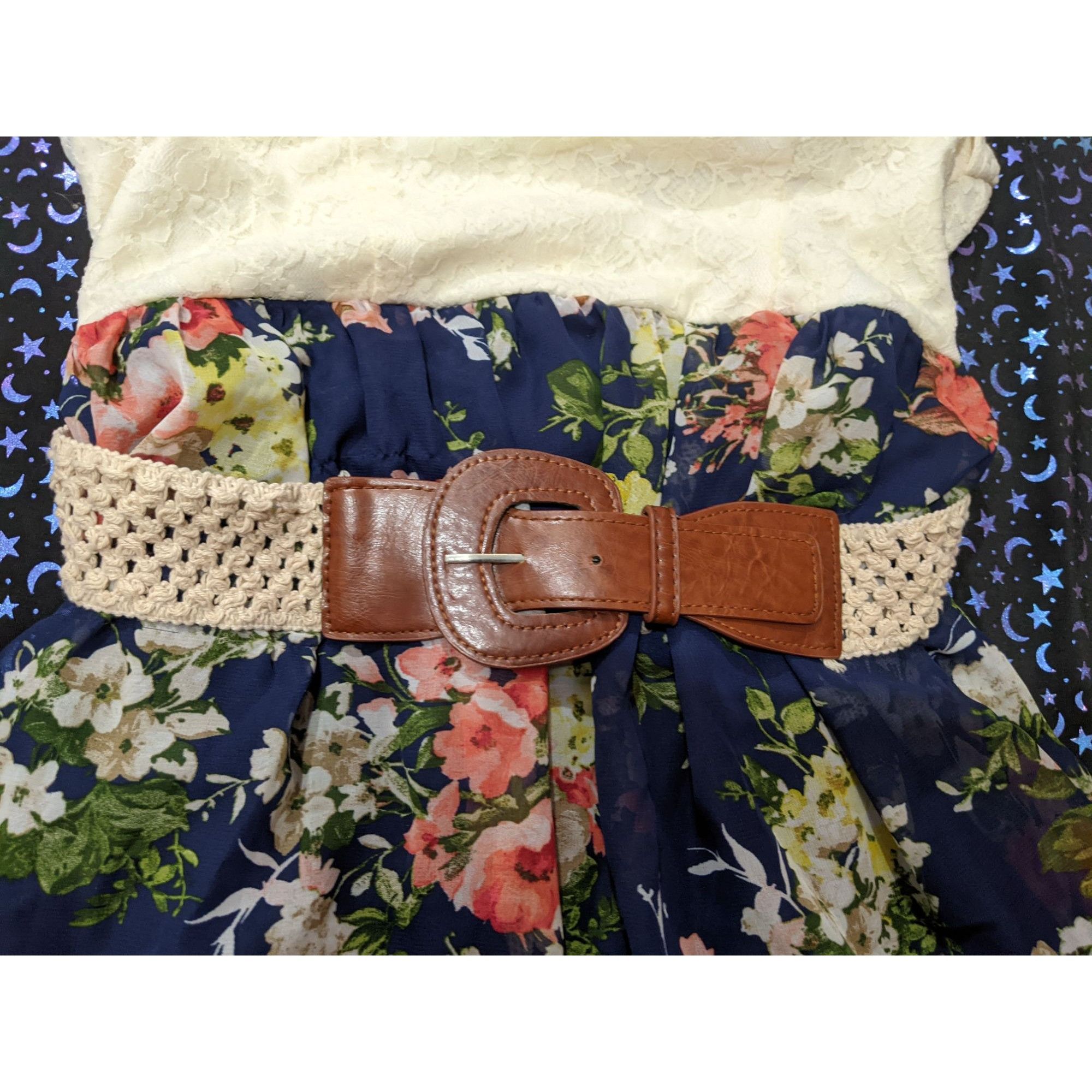 Other City Triangles Cream And Floral Strapless Mini Dress With Be Size XL / US 12-14 / IT 48-50 - 3 Thumbnail