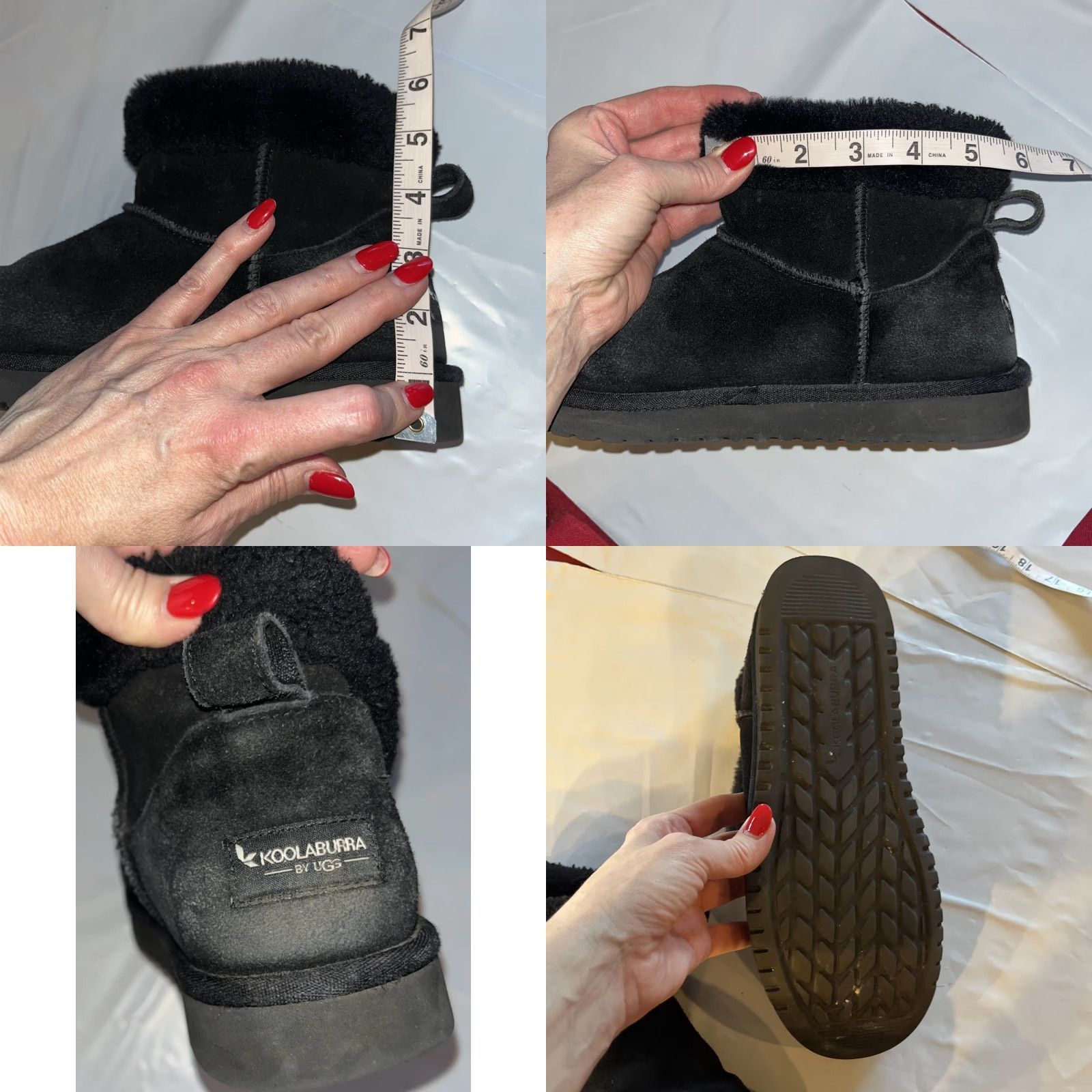 Vintage Koolaburra Uggs DEZI MINI ANKLE BOOTS WOMEN Black SUEDE Leather Fur Lined Size 9 Size US 9 / IT 39 - 8 Thumbnail
