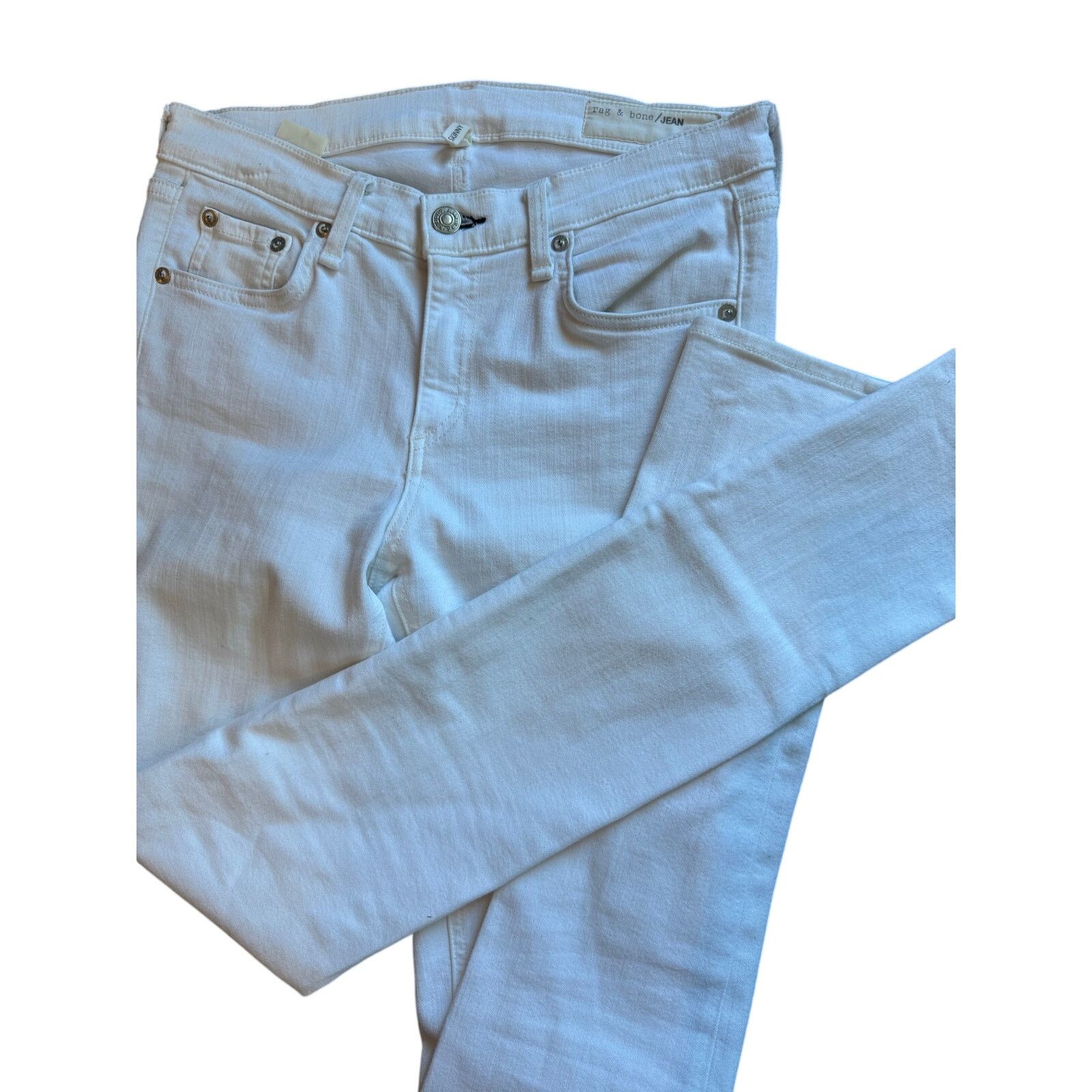Rag & Bone Rag & Bone Stretchy White Skinny Jeans Size 28 Size 28" / US 6 / IT 42 - 1 Thumbnail