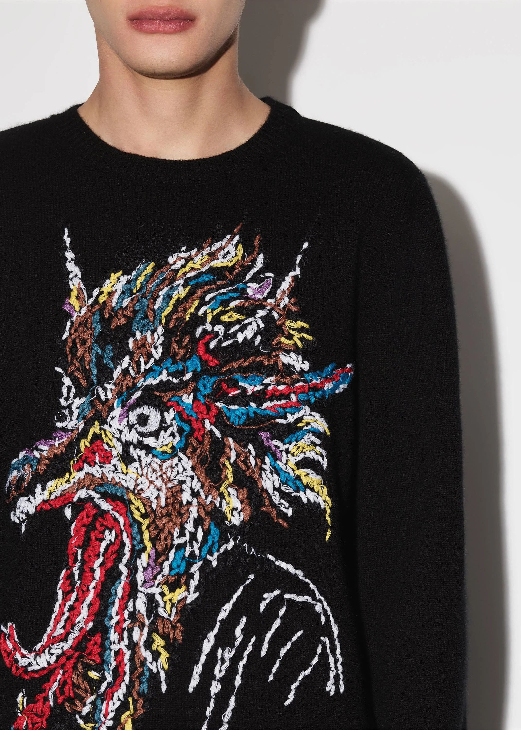 Amiri o1w1db10125 Lang Wolfman Crew Sweater in Black Size US XL / EU 56 / 4 - 4 Thumbnail