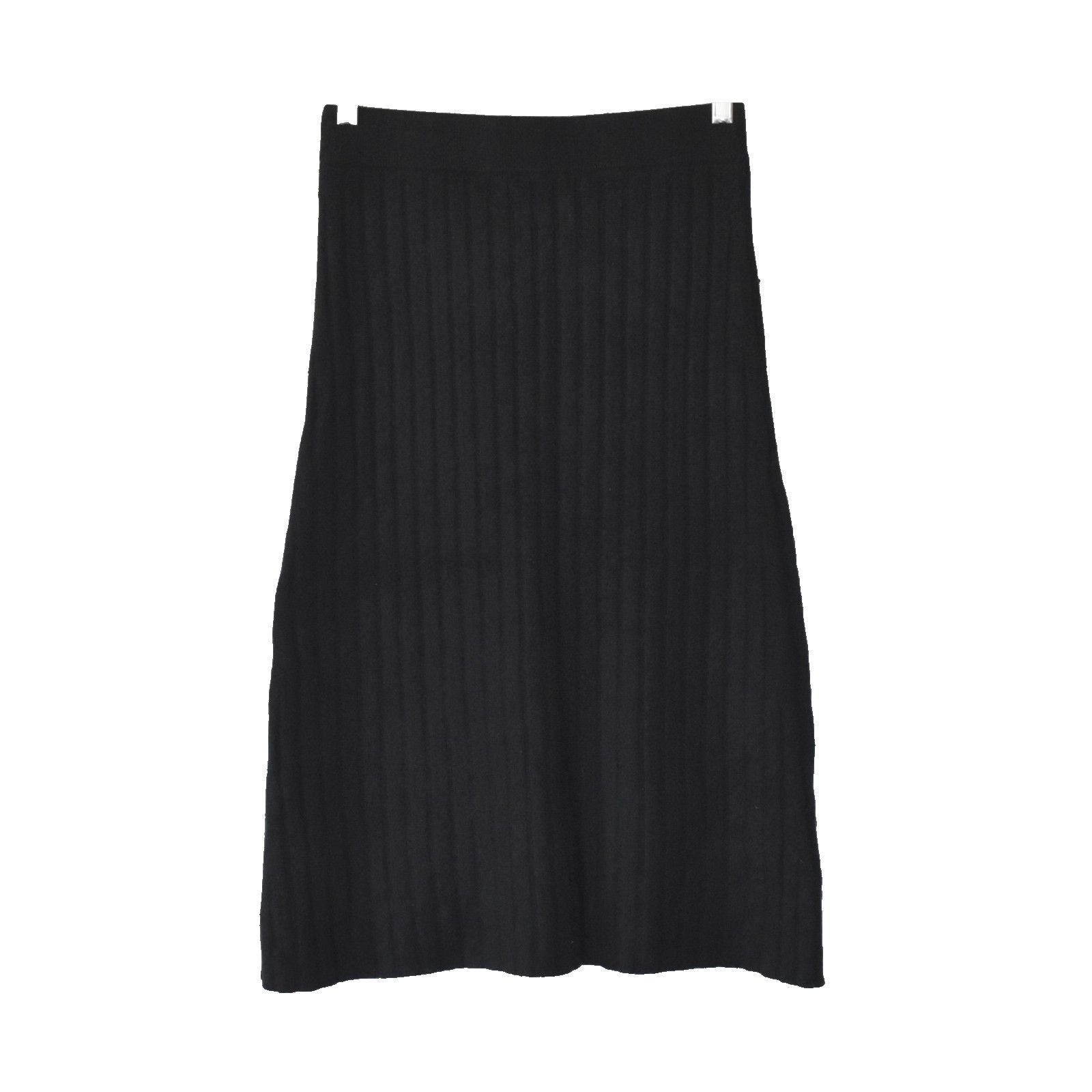 Quince QUINCE 100% Mongolian Cashmere Black Ribbed Midi Skirt Sz M Size 27" / US 4 / IT 40 - 1 Thumbnail