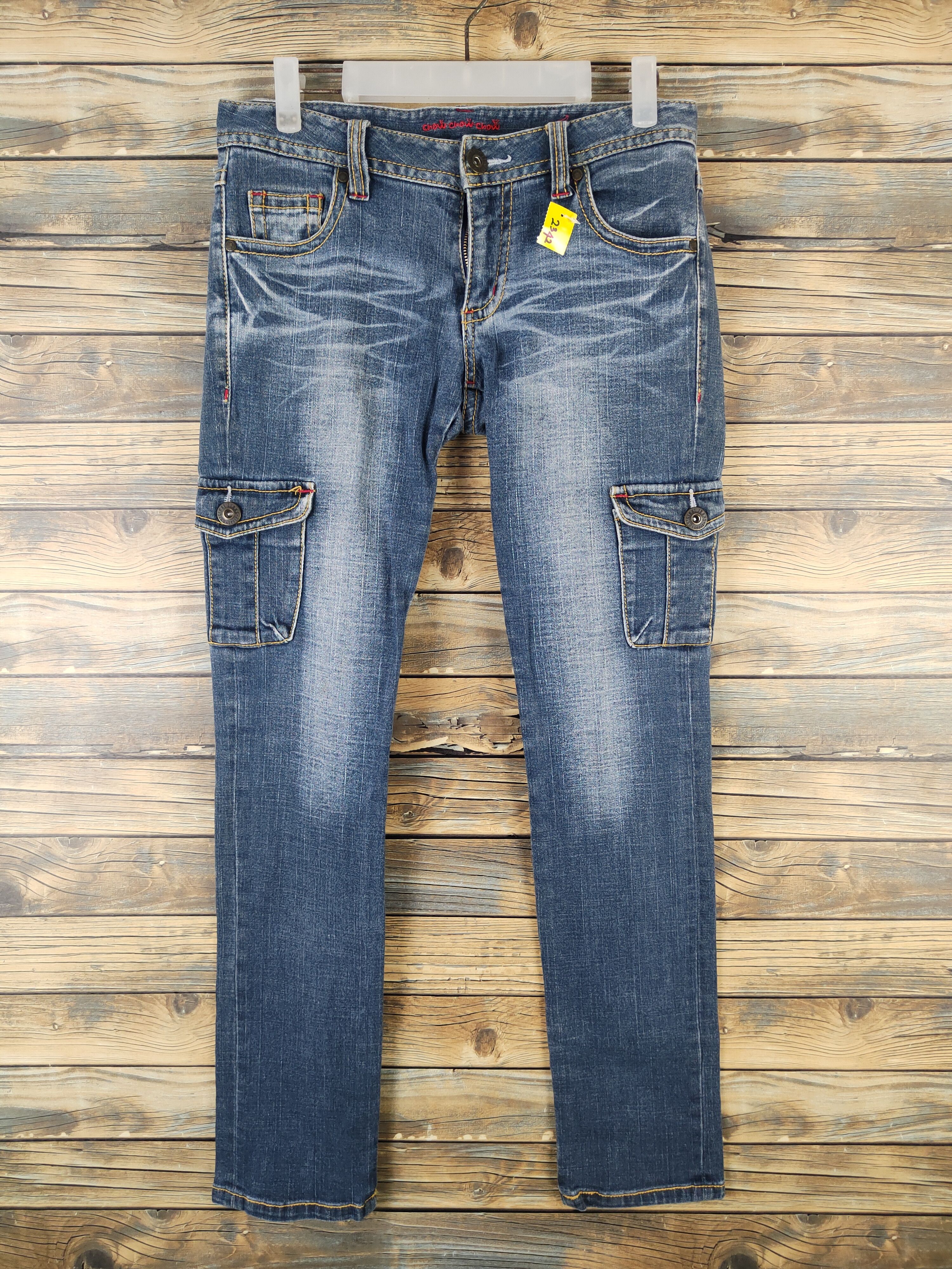 Japanese Brand DL Chow Chow Chow Blue Distressed Ripped Jeans #2342 Size 28" / US 6 / IT 42 - 1 Thumbnail