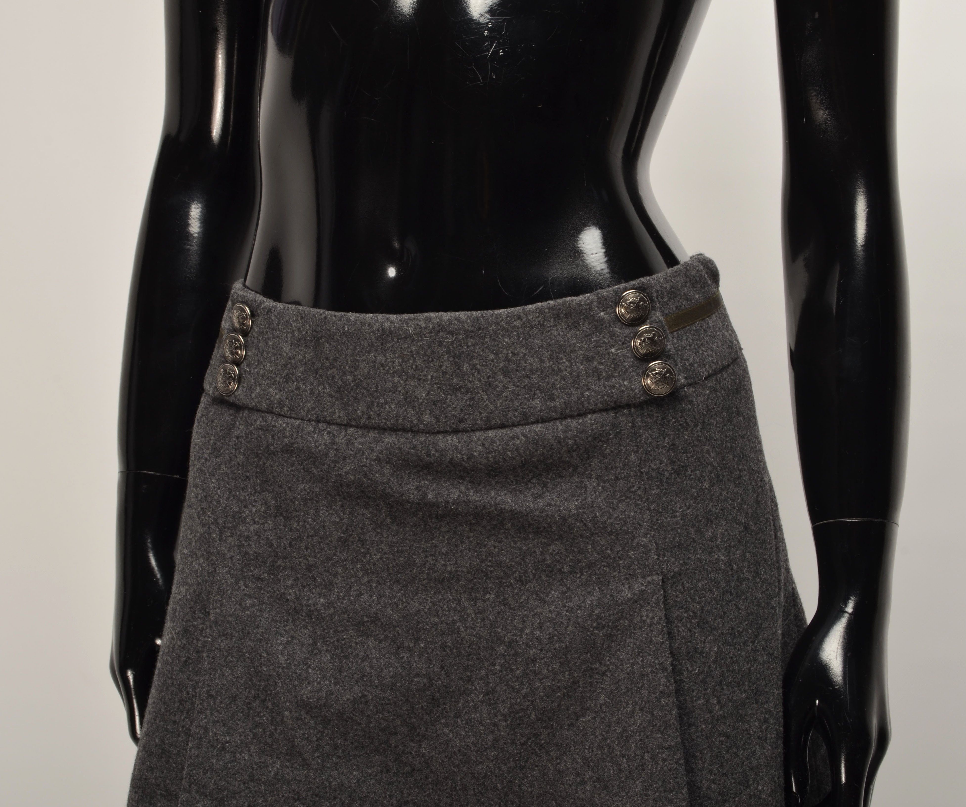 Weekend Max Mara Weekend Max Mara Gray Wool Blend A-line Skirt Size 30" / US 8 / IT 44 - 2 Thumbnail