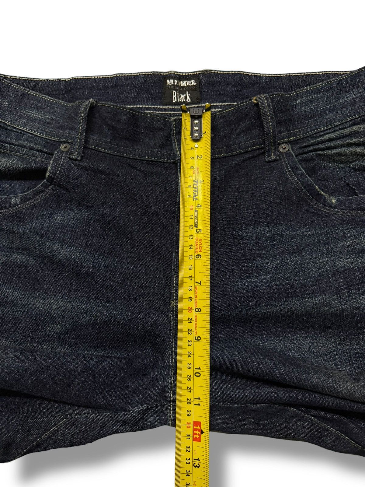Numbers Vintage Back Number Black Denim Jeans Japan | Dark Wash W35 Size US 35 - 14 Thumbnail