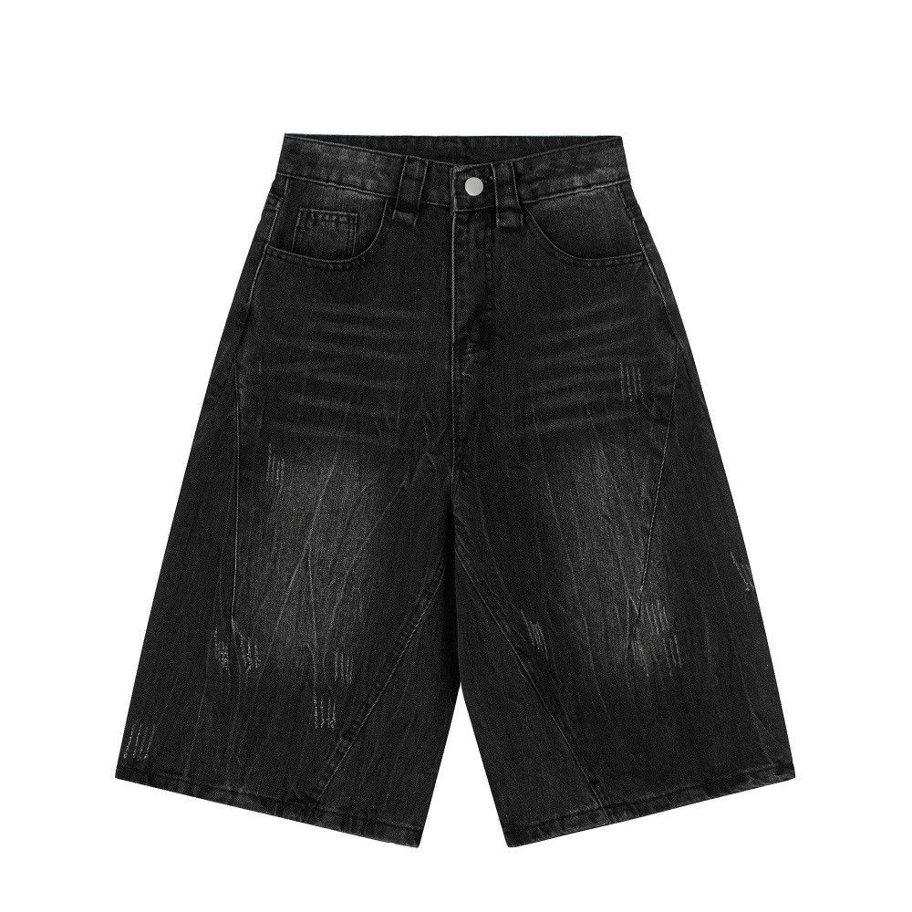 Jean Punk retro distressed washed straight denim shorts Size US 34 / EU 50 - 1 Thumbnail