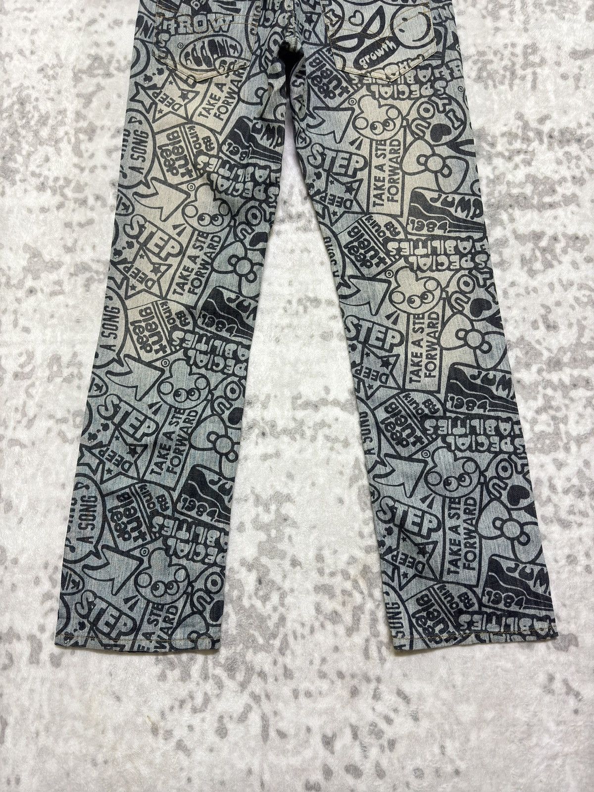 Japanese Brand Vintage Y2K Japanese Punk Denim All Over Print Jeans Size US 30 / EU 46 - 10 Thumbnail