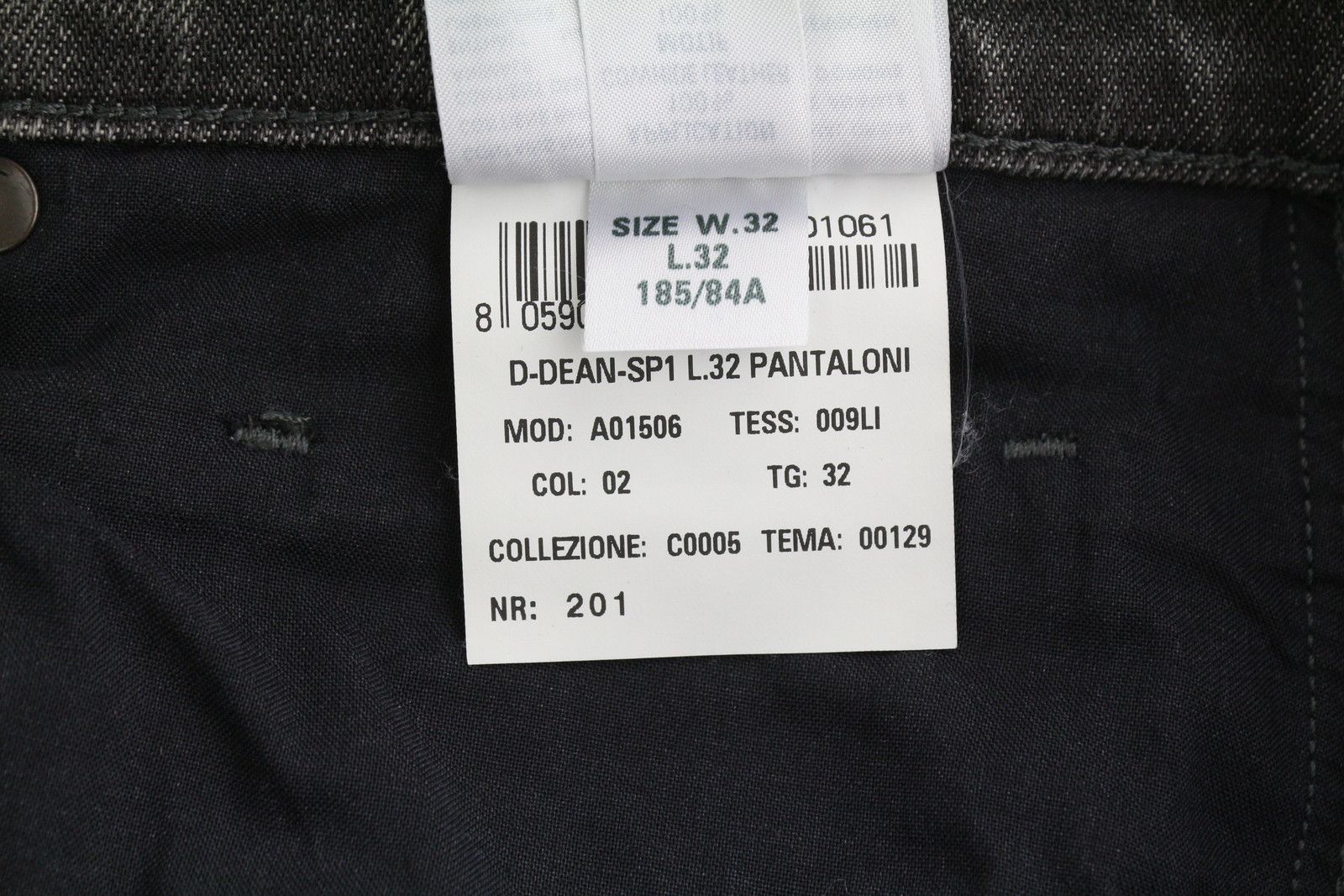 Diesel D-DEAN 009LI W32/L32 Black Faded Slim Stretch Jeans 86756 Size US 32 / EU 48 - 10 Thumbnail