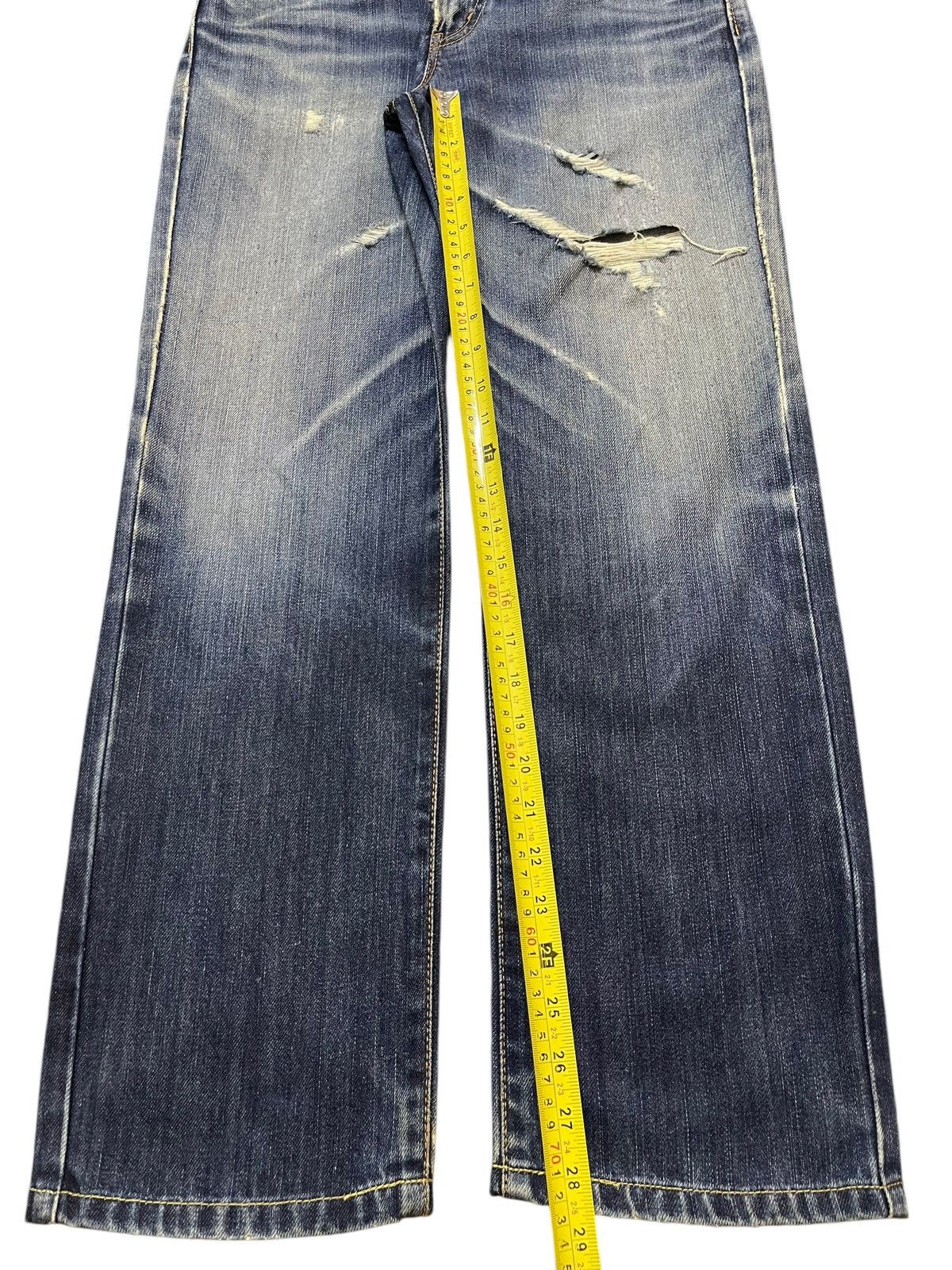 Edwin Vintage Edwin 402 Blue Faded Wash Distress Style Jeans Size US 30 / EU 46 - 14 Thumbnail