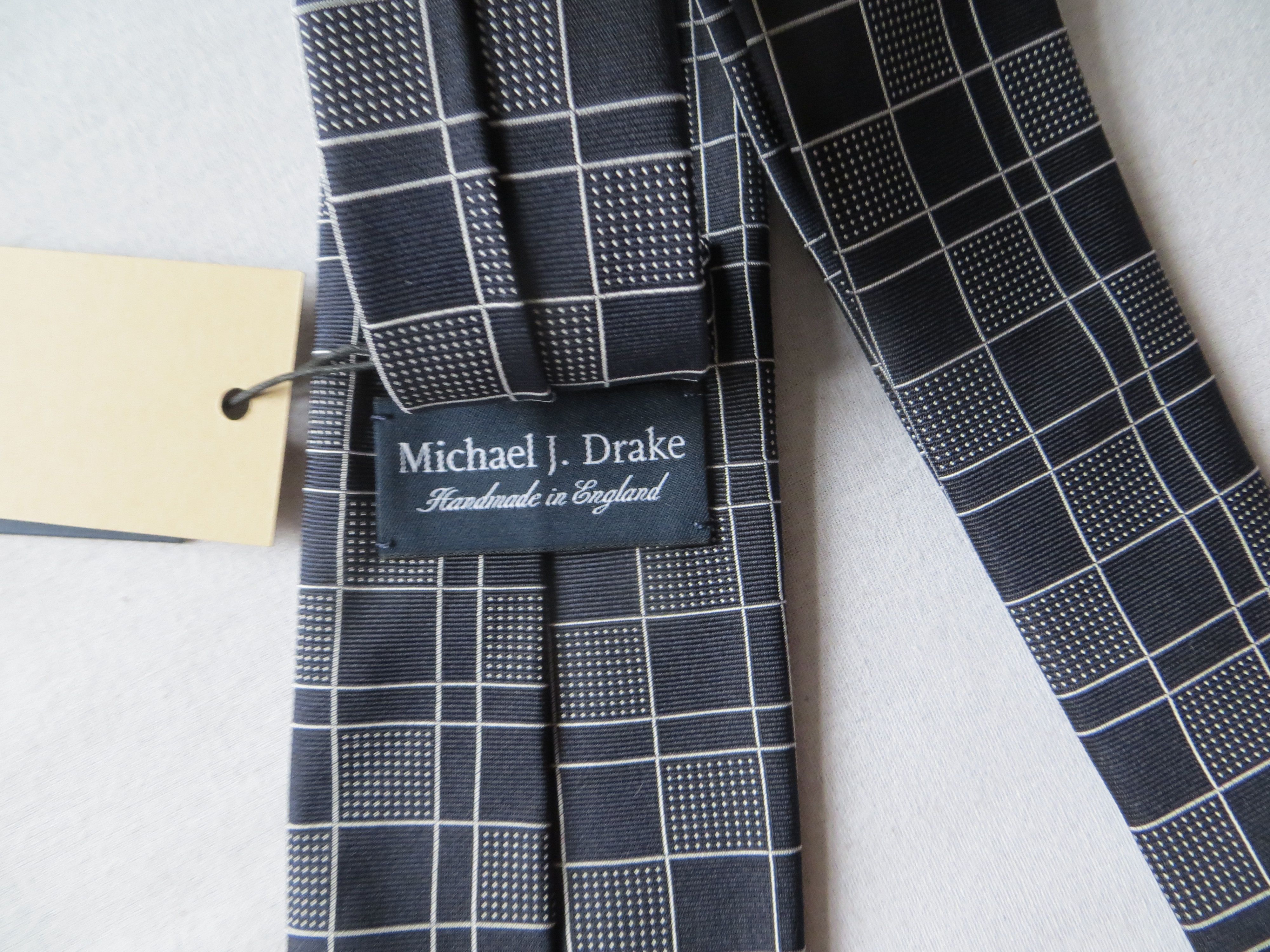 Drake's BLUE SQUARE SHAPE SILK TIE Size ONE SIZE - 2 Thumbnail