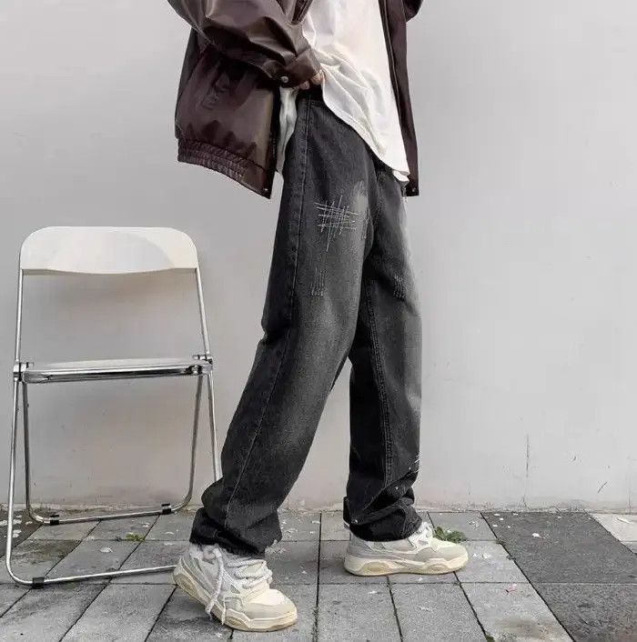 Japanese Brand Retro Wide Legged Loose Versatile Jeans Size US 32 / EU 48 - 2 Thumbnail