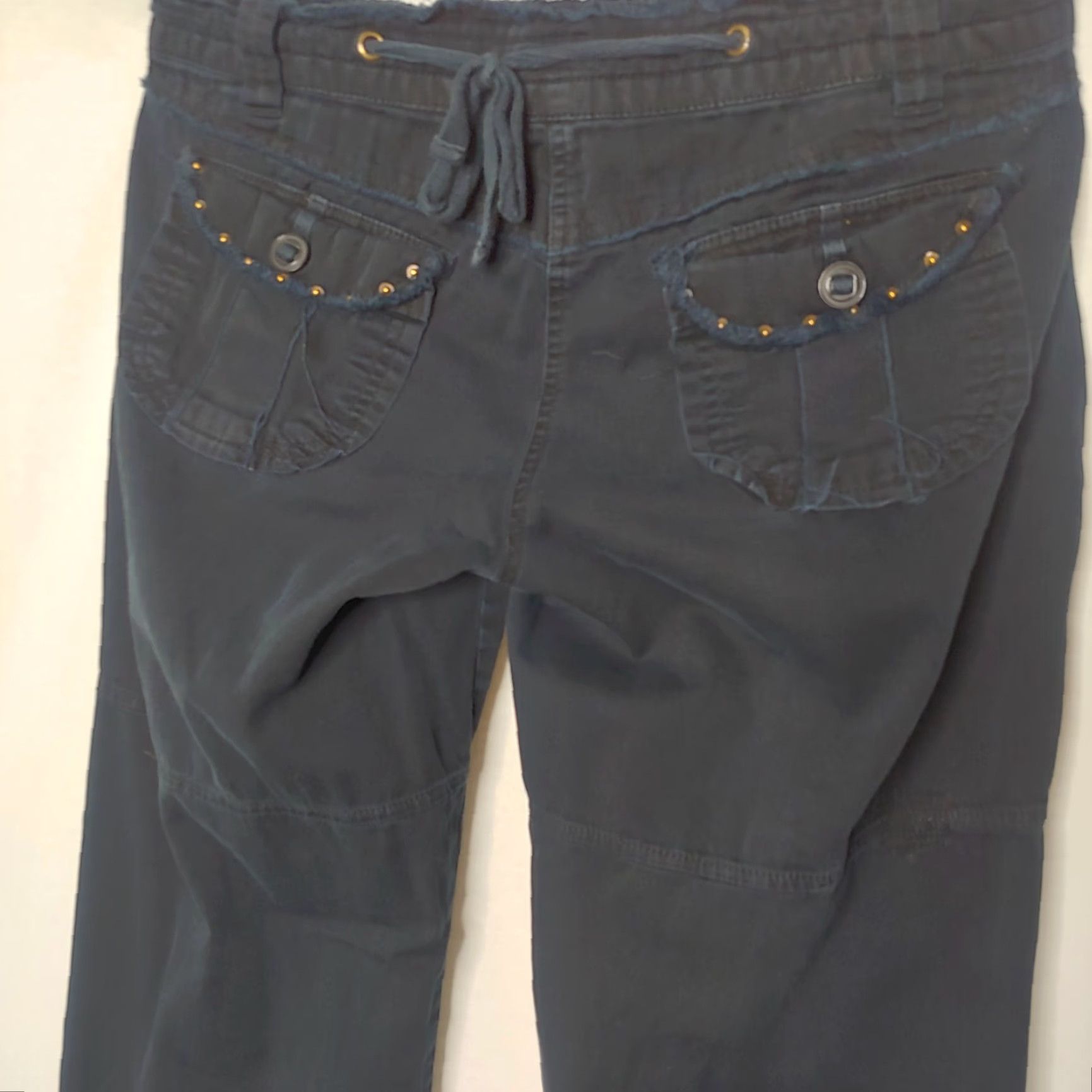 Vintage VINTAGE Arizona Jean Co Women’s Canvas Cargo Pants Y2K Distressed Blue Size 9 Size 35" - 4 Thumbnail