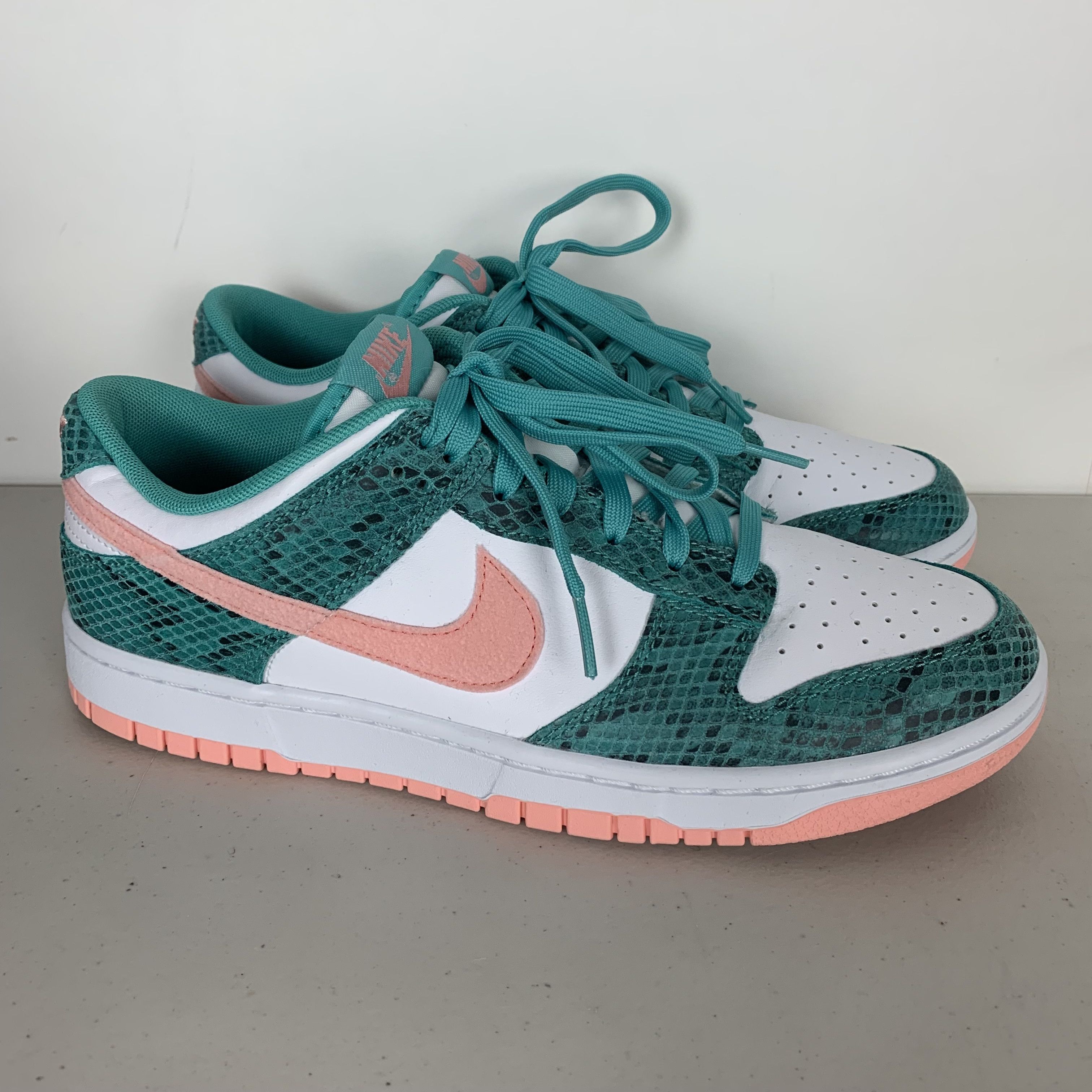 Nike Dunk Low Snakeskin Washed Teal Bleached Coral | Grailed
