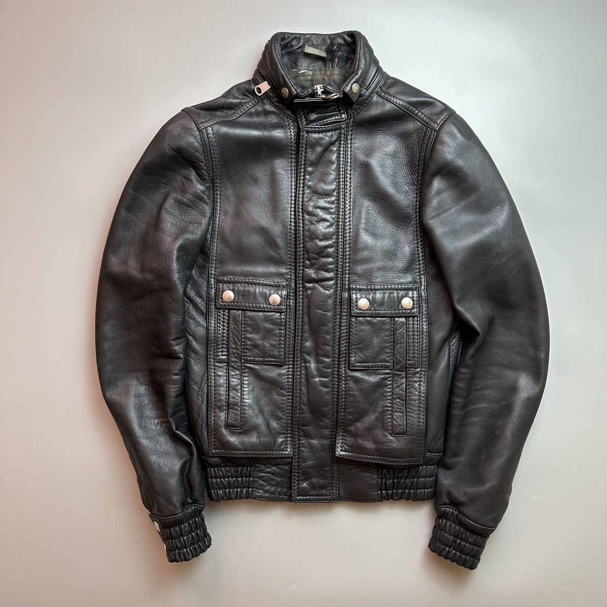 image of Dior Homme 08Aw Leather Rider's Jacket in Black, Men's (Size XS)