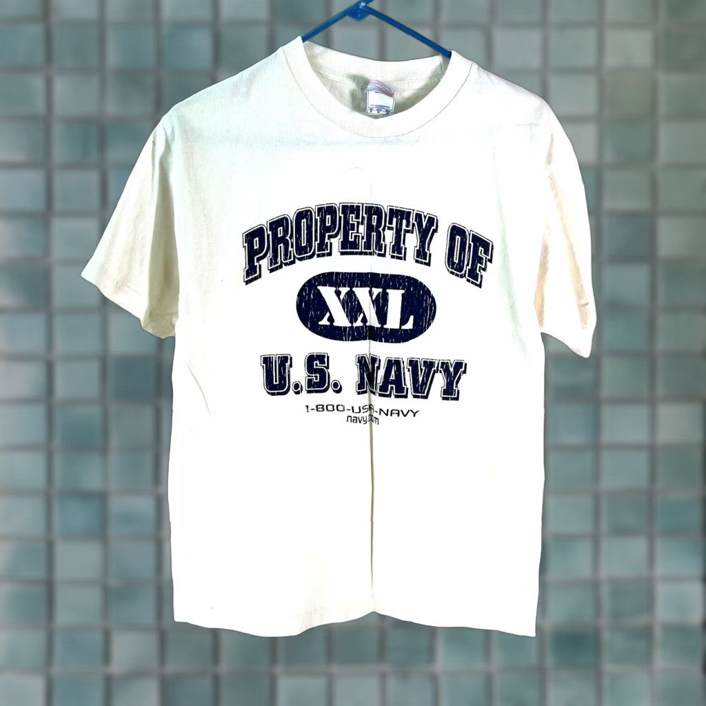 Vintage Murina T-Shirt Graphic White Short Sleeve Crew Neck 100% Cotton Adult M US Navy US Made Mens Size US M / EU 48-50 / 2 - 1 Thumbnail