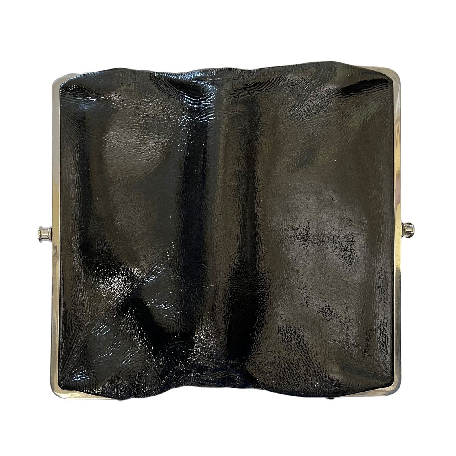 Hobo HOBO Lauren Black Crinkle Patent Leather Double-Frame Wallet Size ONE SIZE - 7 Thumbnail