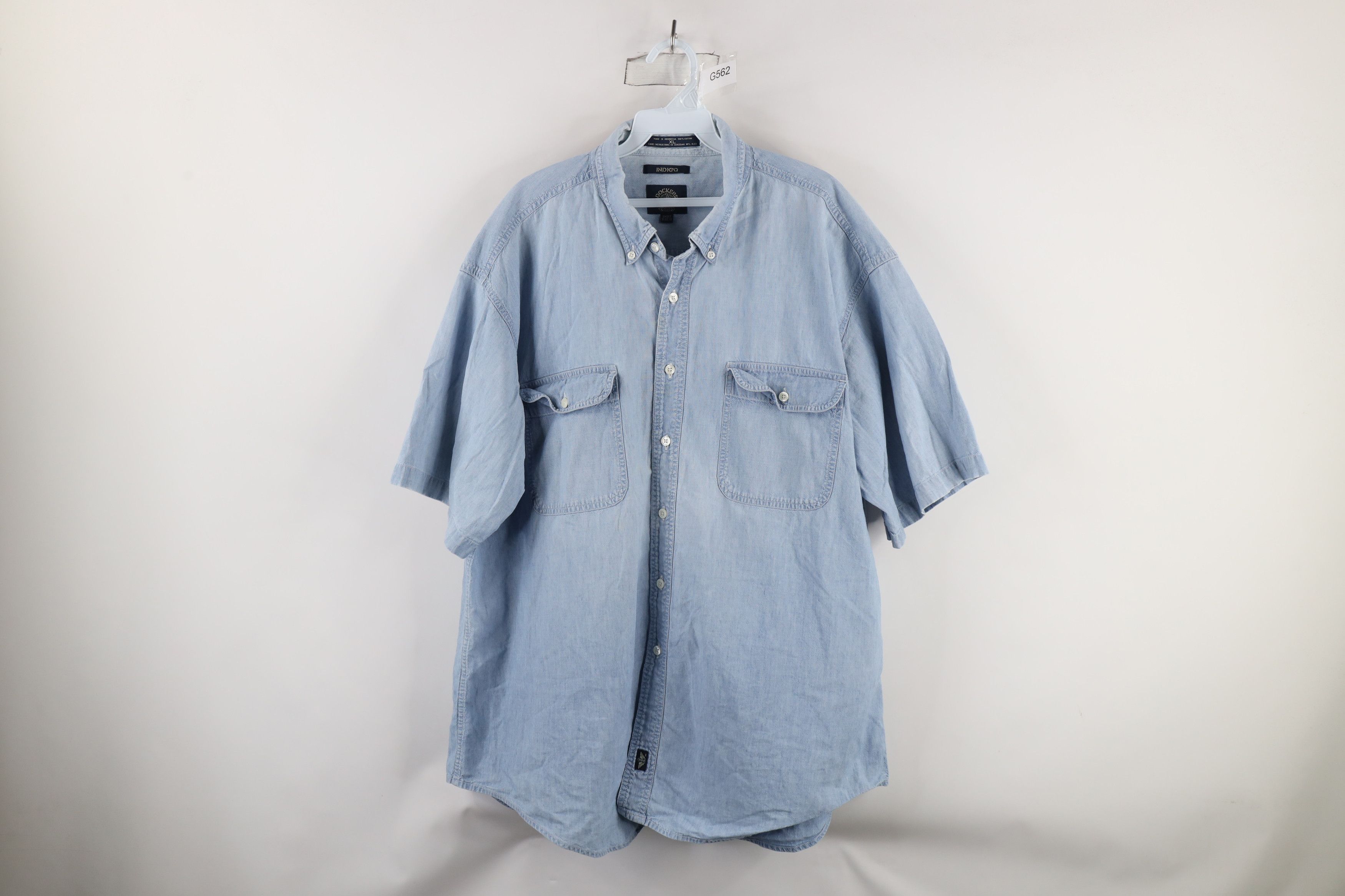 Vintage Vintage 90s Streetwear Jean Short Sleeve Button Down Shirt Size US XL / EU 56 / 4 - 1 Thumbnail