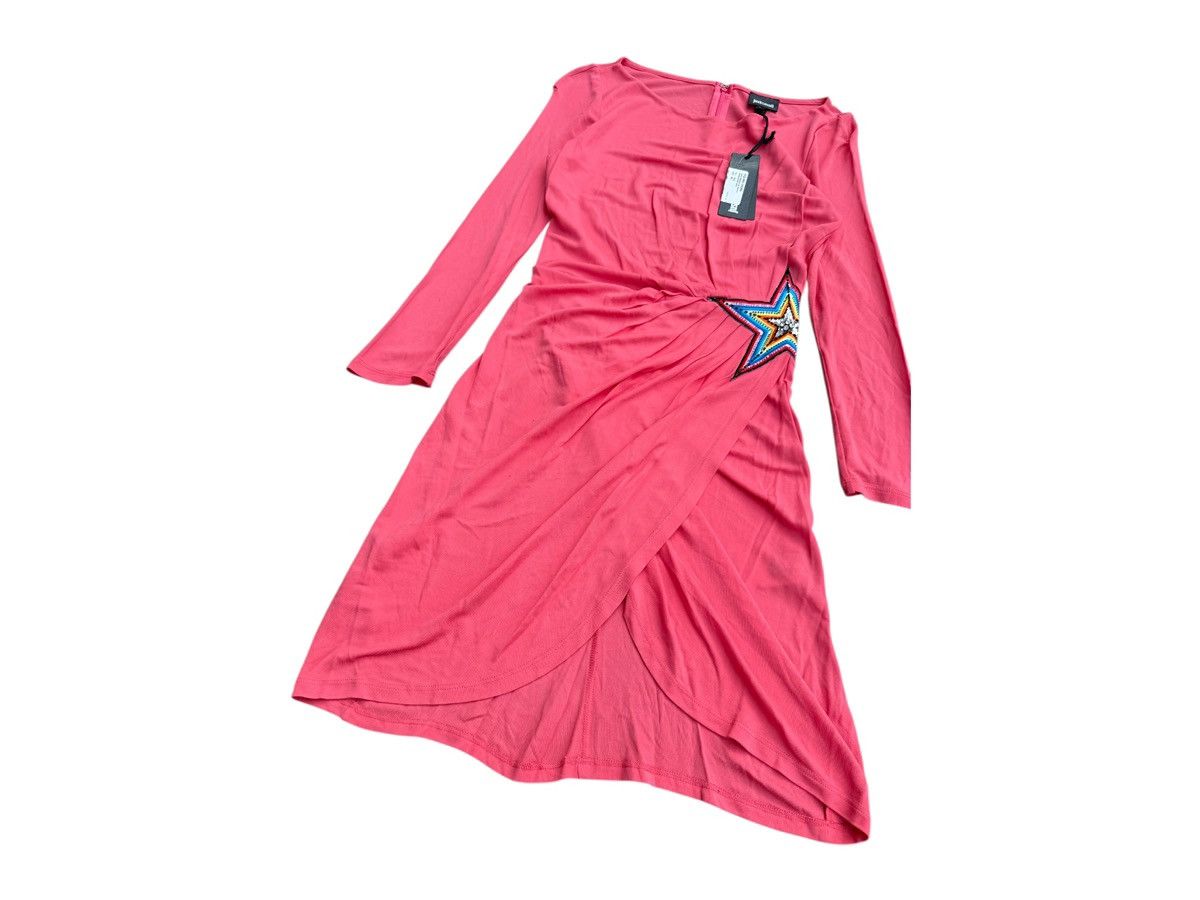 Just Cavalli Just Cavalli Peach Detailed Long Sleeve Sheath Dress Size XS / US 0-2 / IT 36-38 - 3 Thumbnail