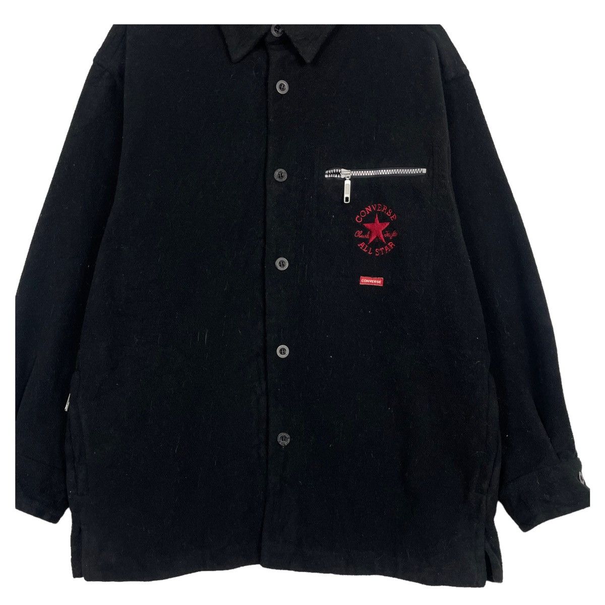 Japanese Brand × Vintage 🔥90s CONVERSE MELTON WOOL ZIPPER LIGHT JACKET Size US L / EU 52-54 / 3 - 5 Thumbnail