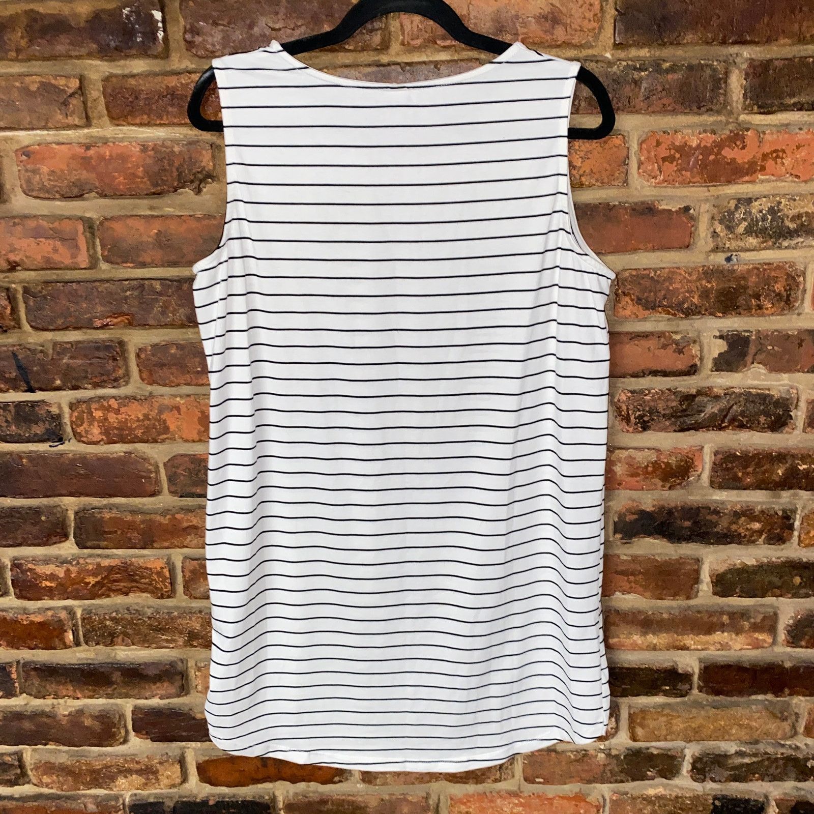 Other Wishlist White Black Stripe Sleeveless Mini Tank Dress Large Size L / US 10 / IT 46 - 5 Thumbnail