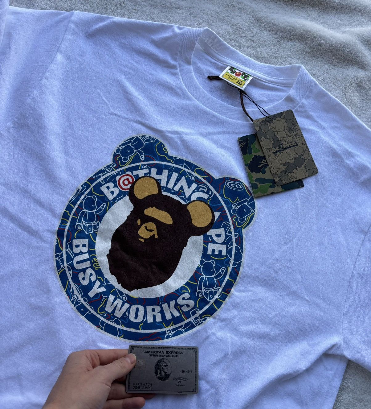 Bape Bape x Bearbrick White Circle Logo Tee Size US XXL / EU 58 / 5 - 2 Thumbnail