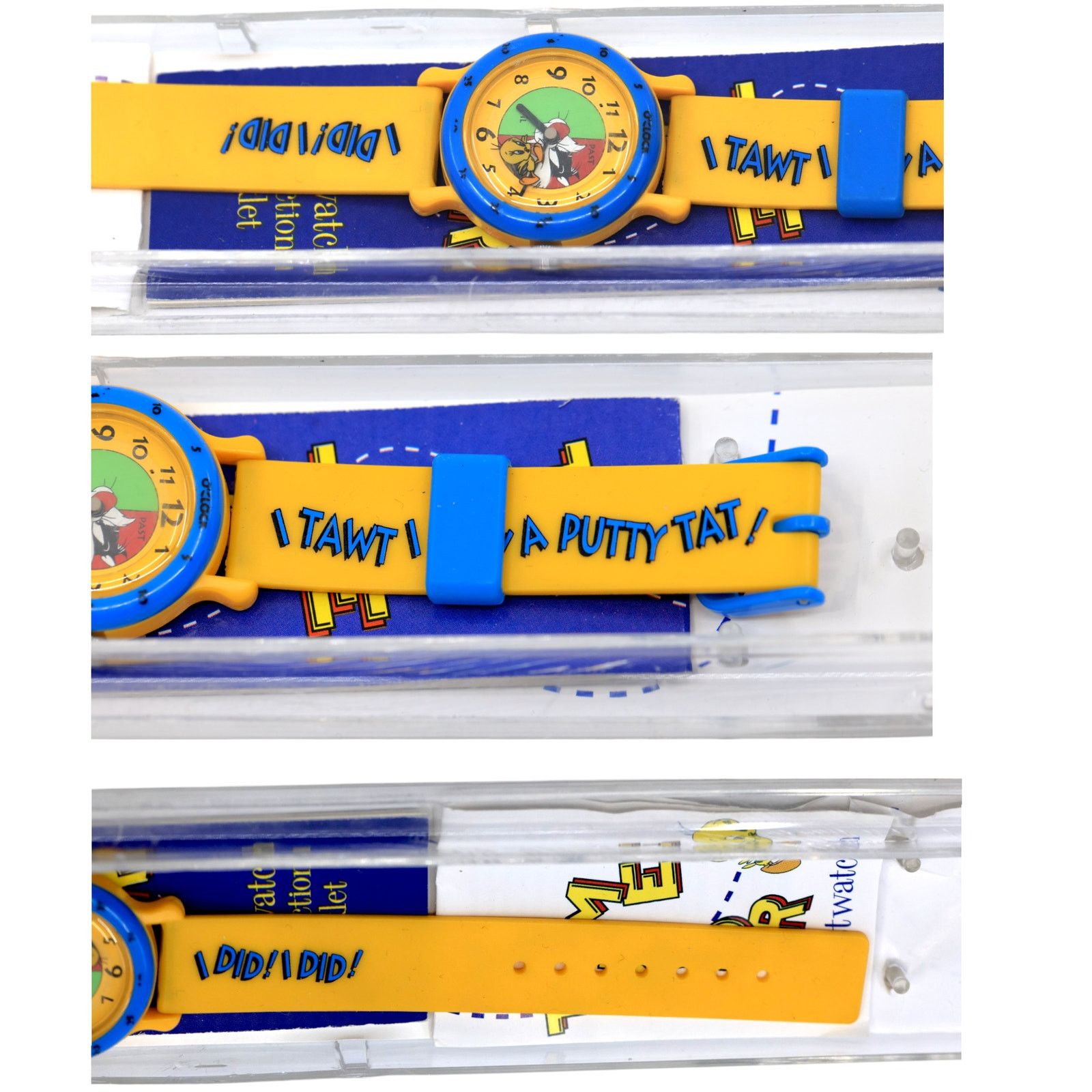 Warner Bros Warner Bros Time Tutor 1994 Fossil Watch Tweety & Sylvester Size ONE SIZE - 4 Thumbnail