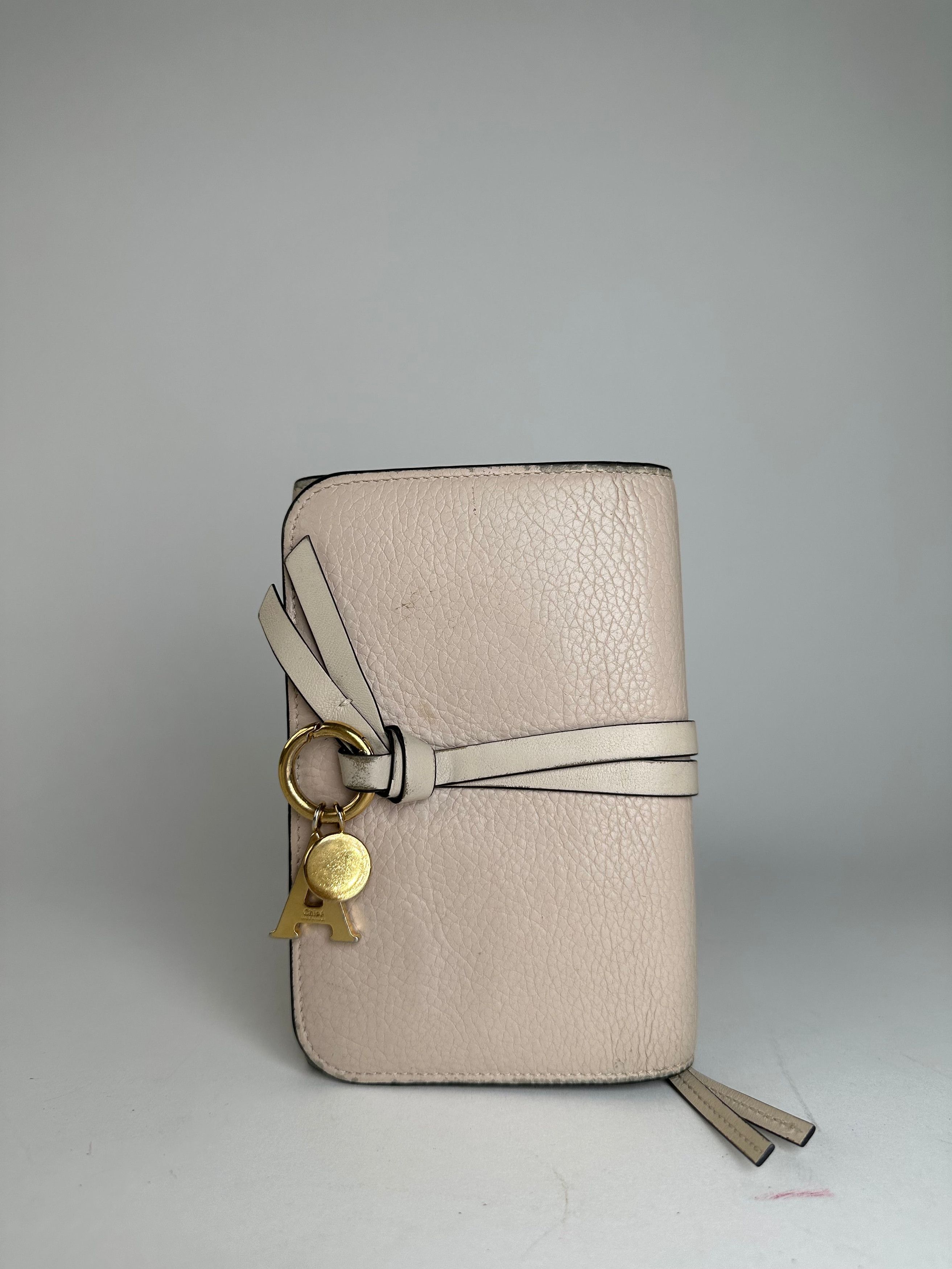 Chloe Vintage Chloé Alphabet Grained Leather Compact Wallet Nude Size ONE SIZE - 1 Thumbnail